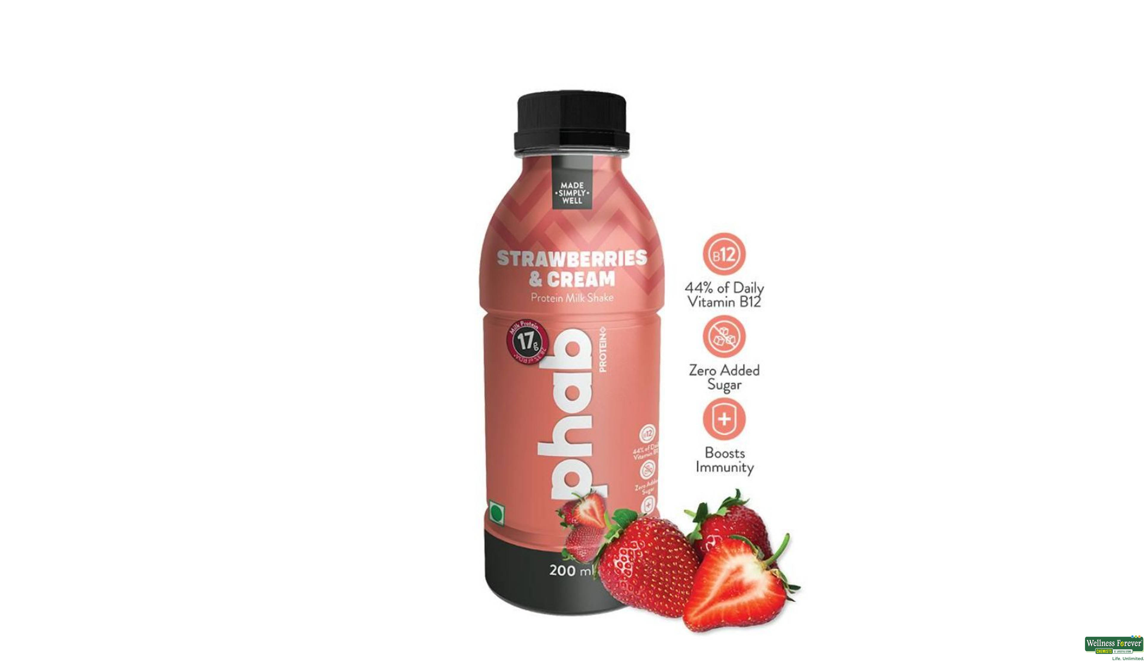 PHAB DRINK PROTIN STRAWBERRIES 200ML- 4, 200ML, null