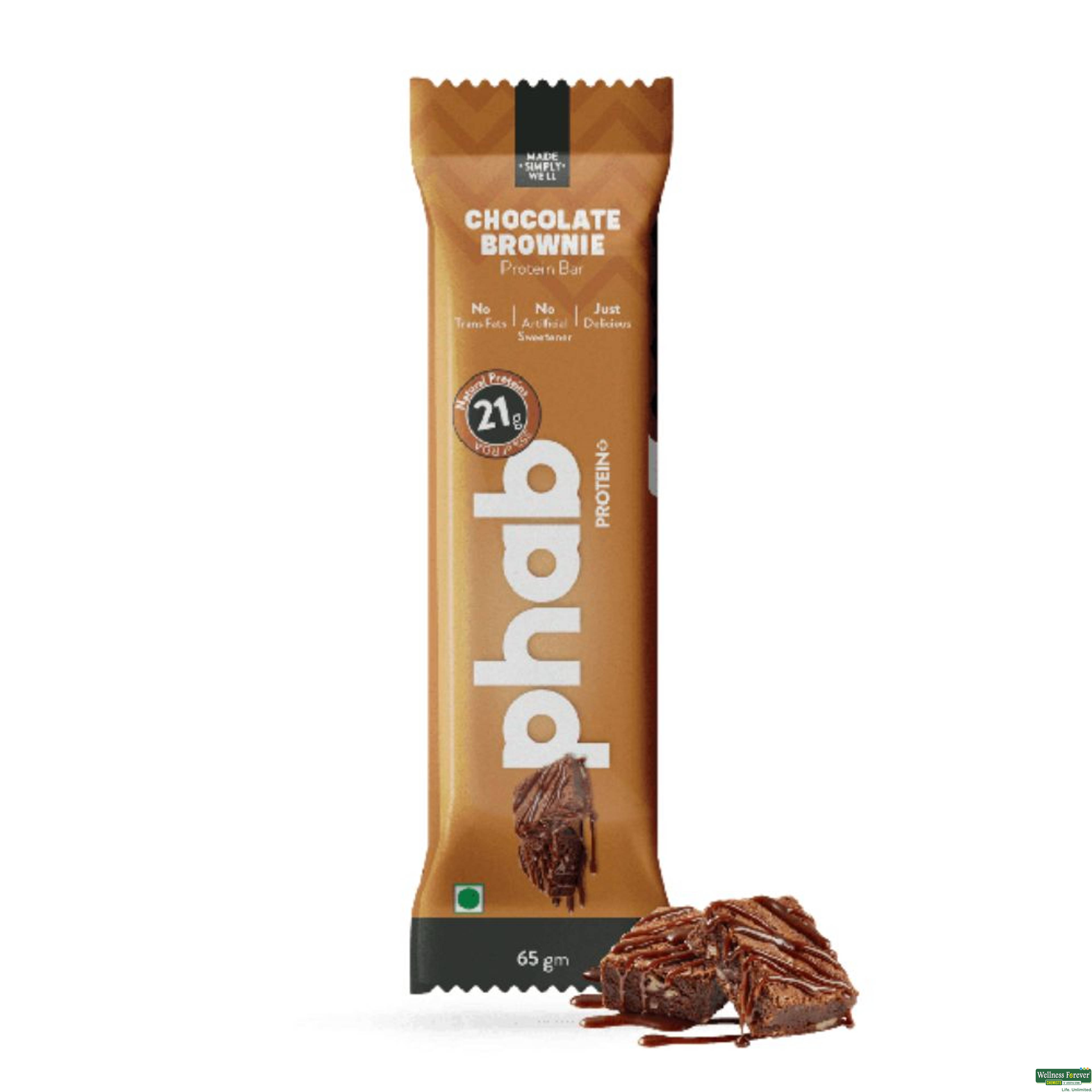PHAB PROTEIN BAR CHOC BROWNIE 65GM-image