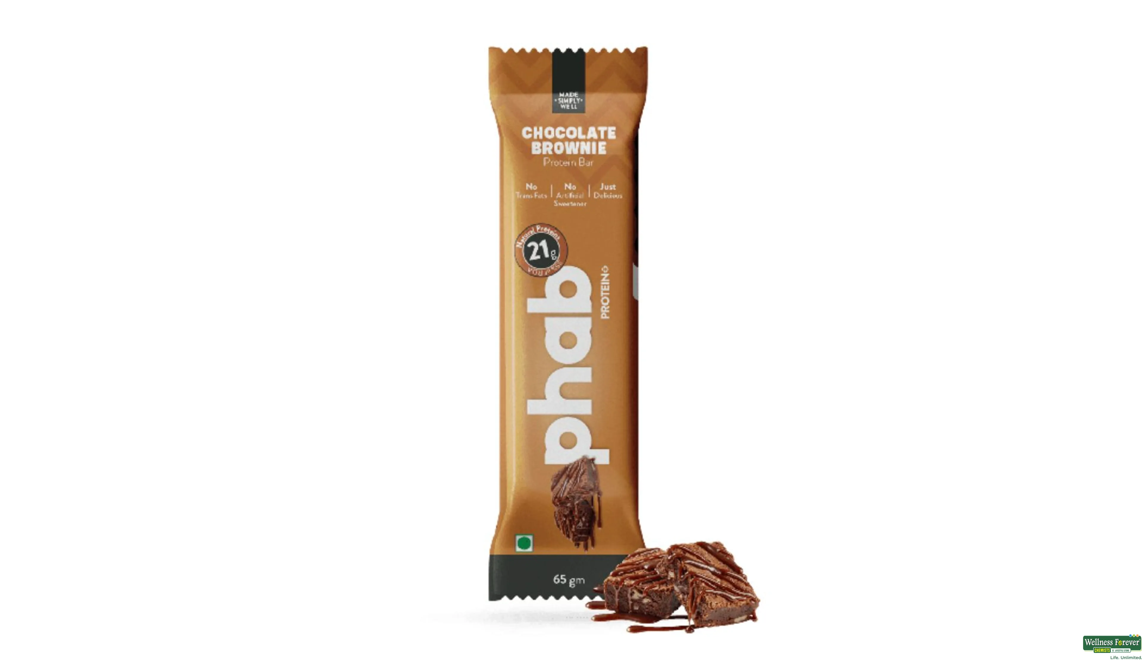 PHAB PROTEIN BAR CHOC BROWNIE 65GM- 1, 65GM, null