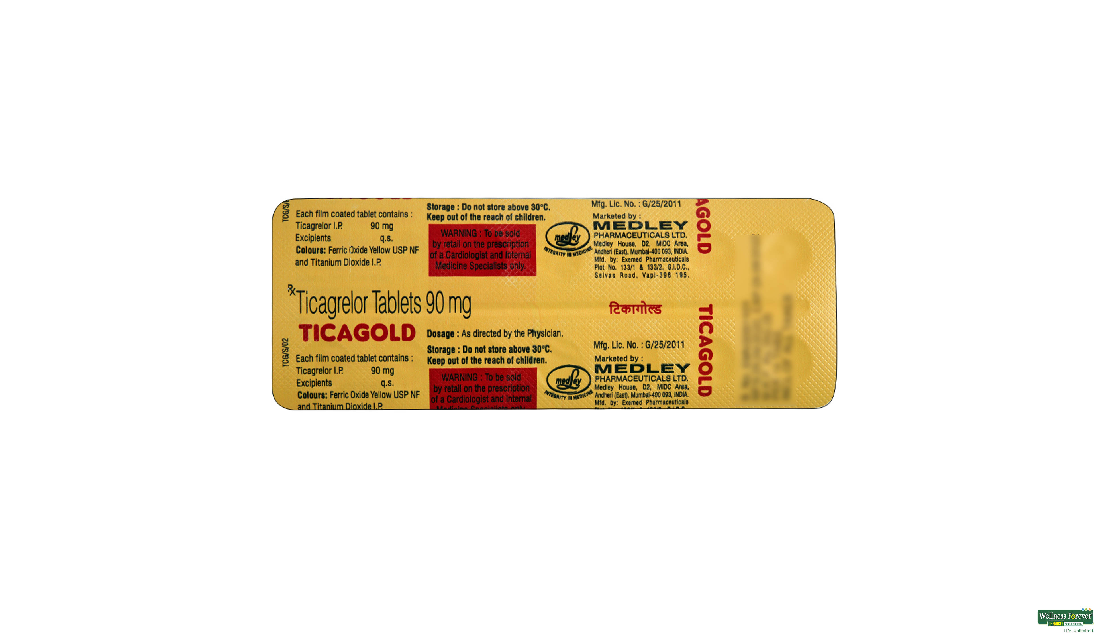 TICAGOLD 90MG 14TAB- 2, 14TAB, 