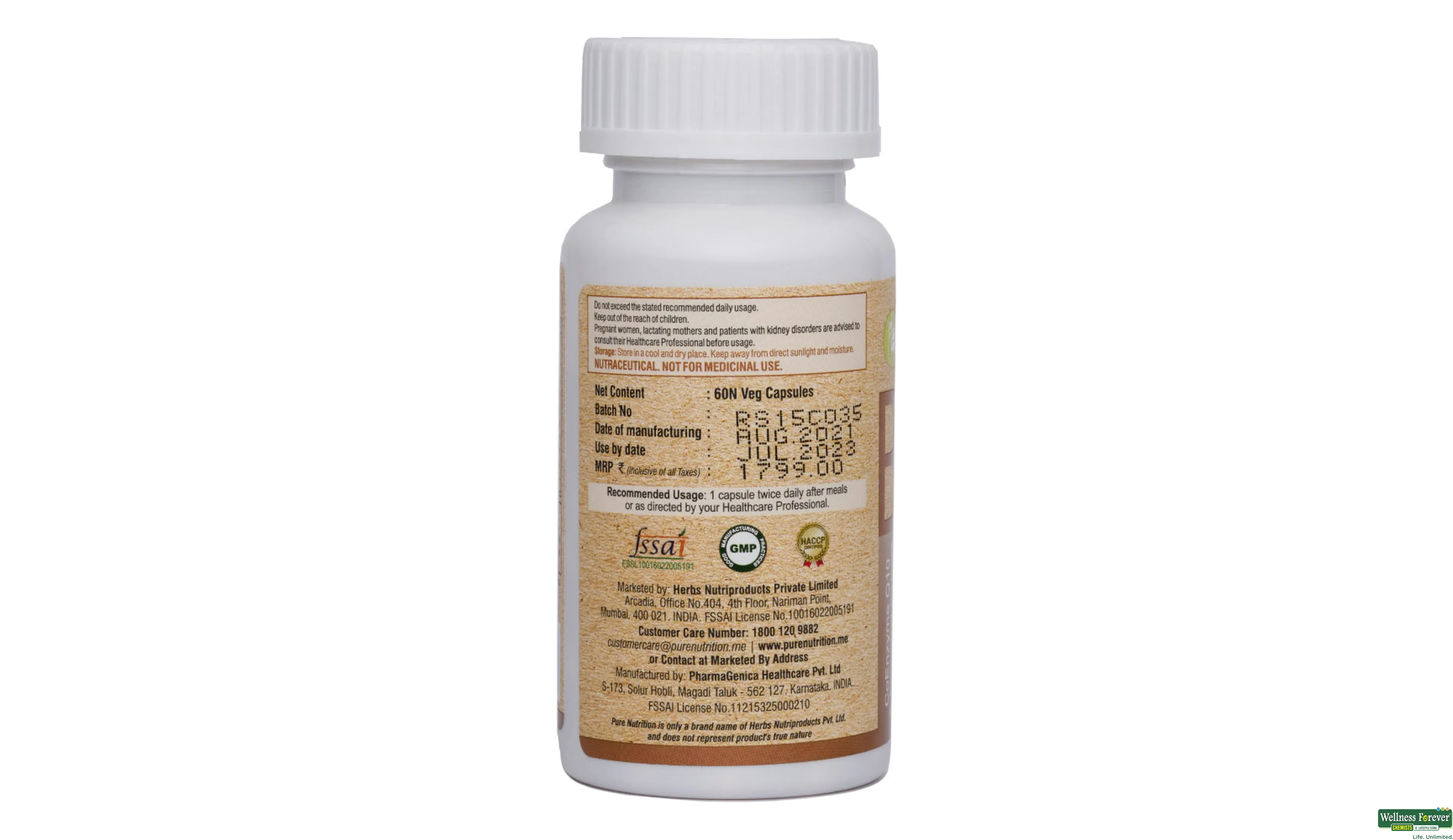 PURE NUTRITION CO-ENZYME Q10 60CAP- 2, 60CAP, 