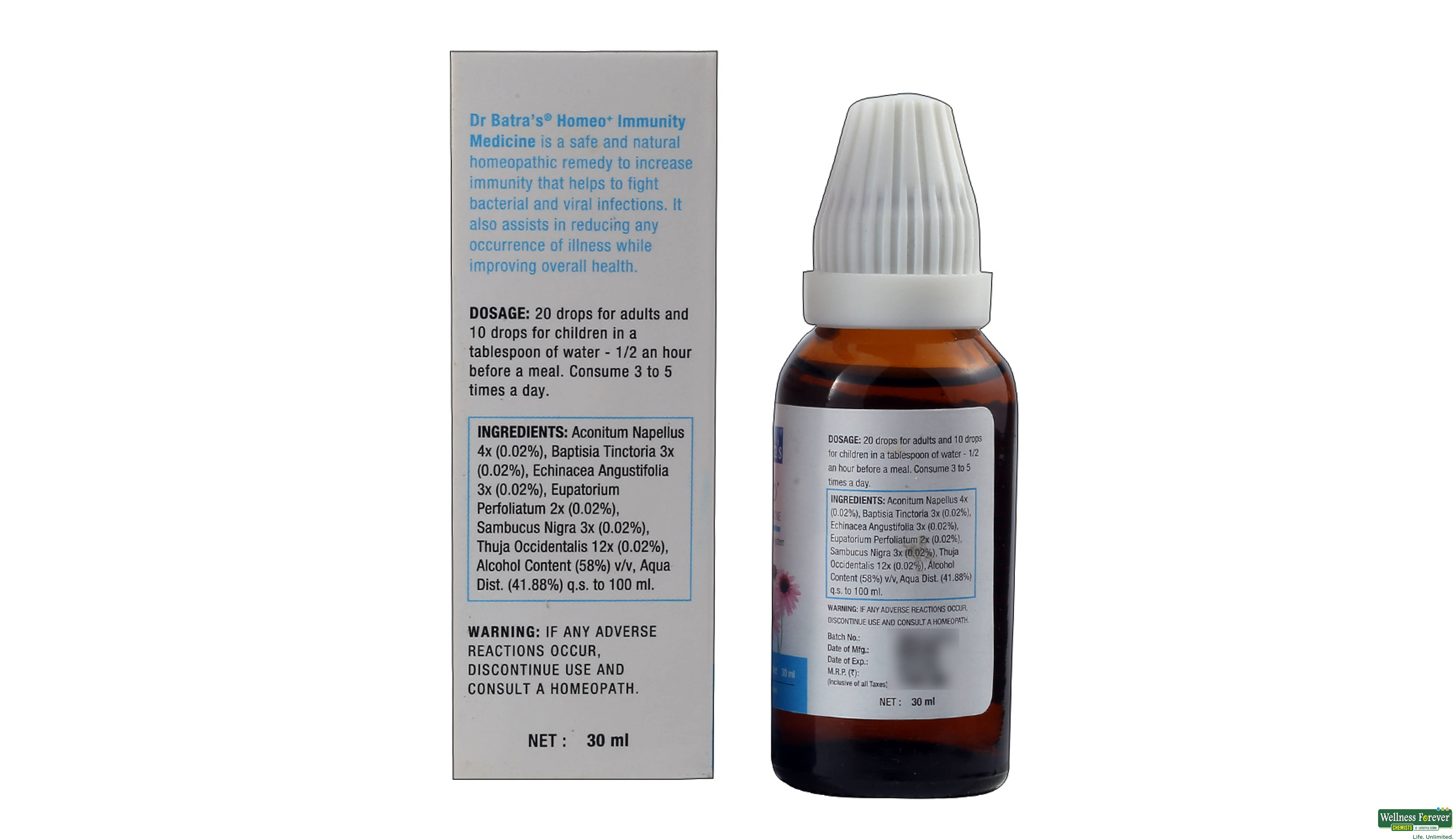 DR BATRAS HOMEO+ IMMUNITY MEDICINE 30ML- 2, 30ML, 