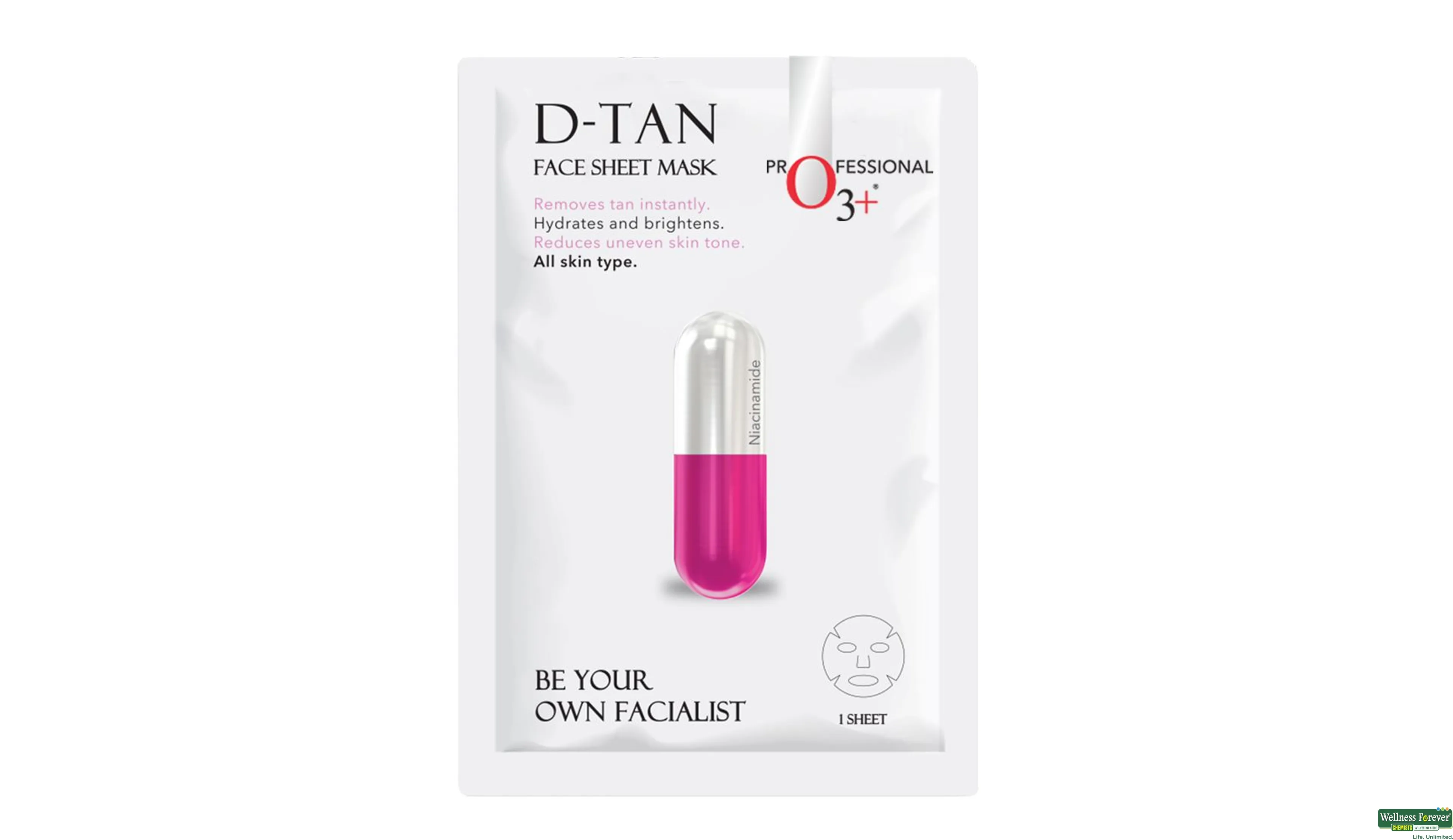 O3+ F/MASK PROFESSIONAL D TAN 1PC- 1, 1PC, 