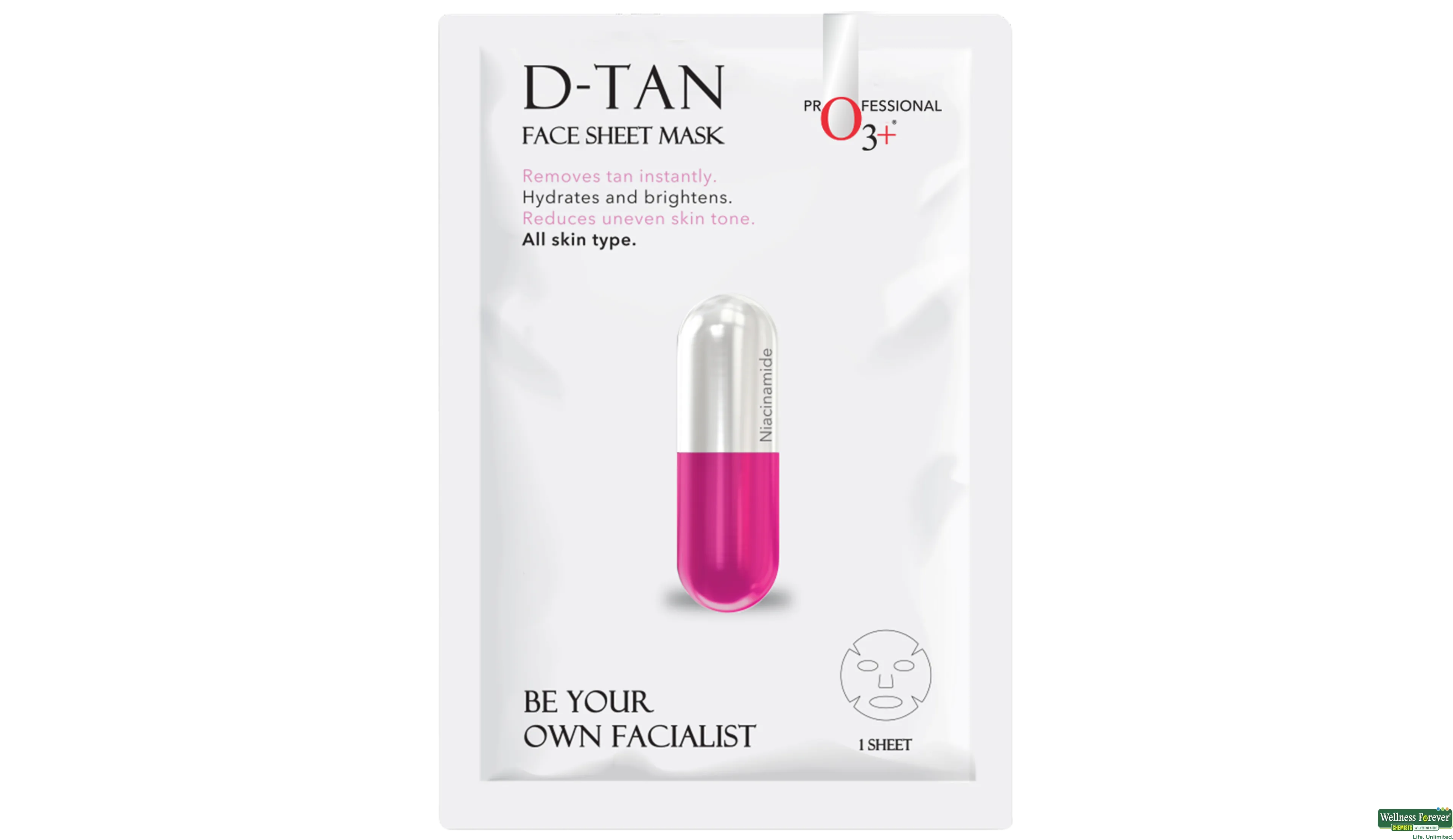 O3+ F/MASK PROFESSIONAL D TAN 1PC- 2, 1PC, 