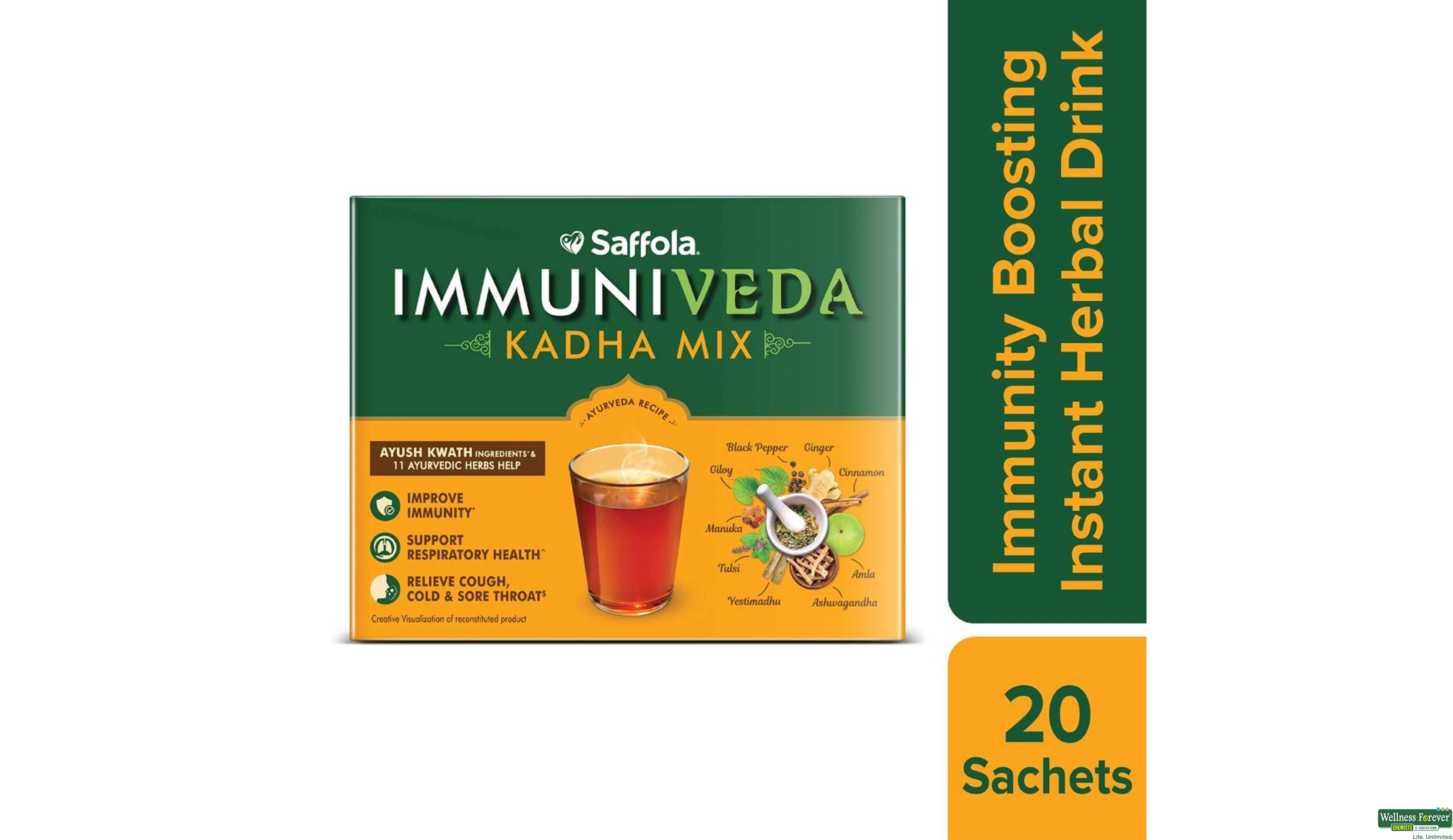 SAFFOLA IMMUNIVEDA KADHA MIX 80GM- 1, 80GM, 