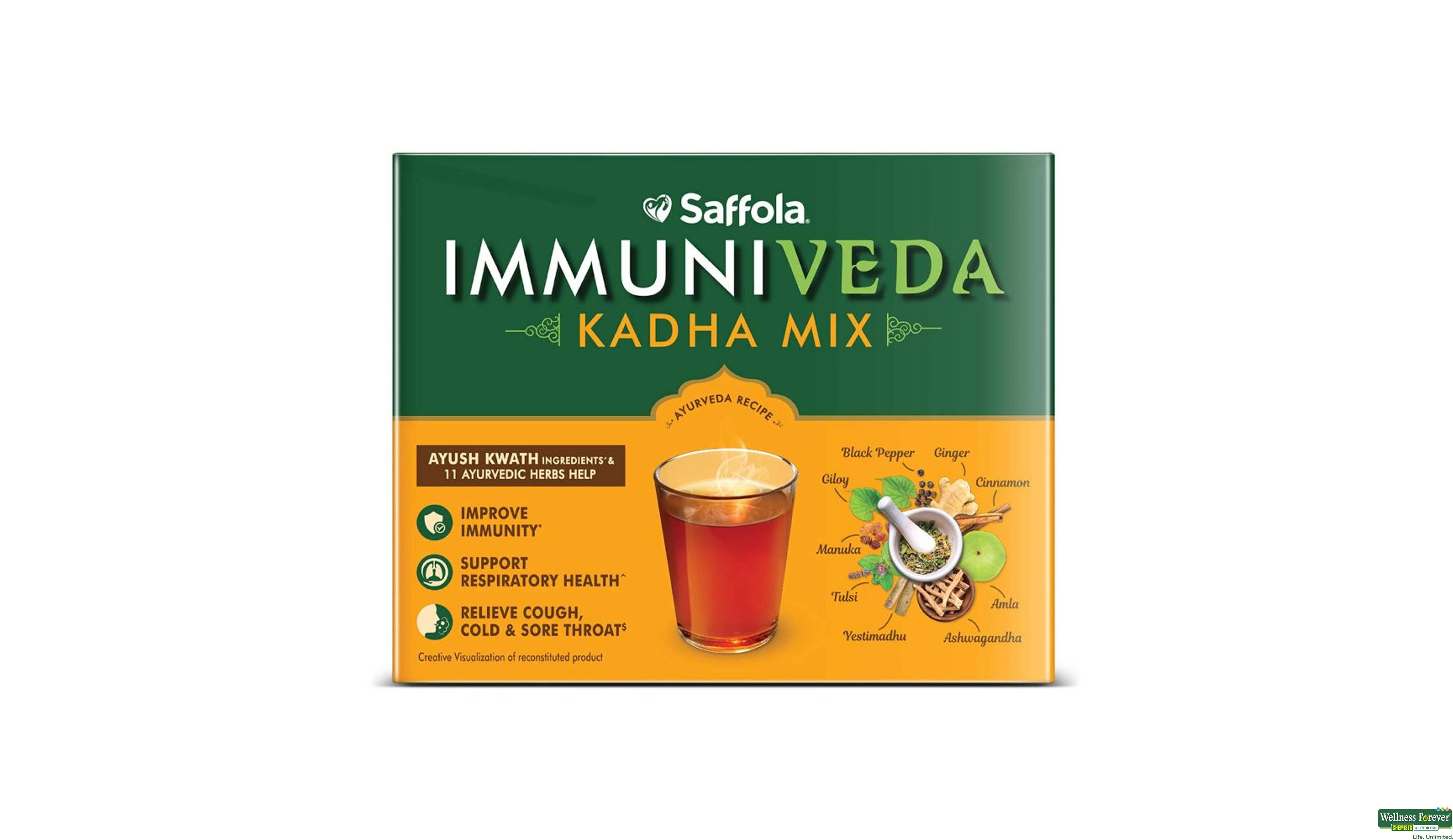 SAFFOLA IMMUNIVEDA KADHA MIX 80GM- 2, 80GM, 
