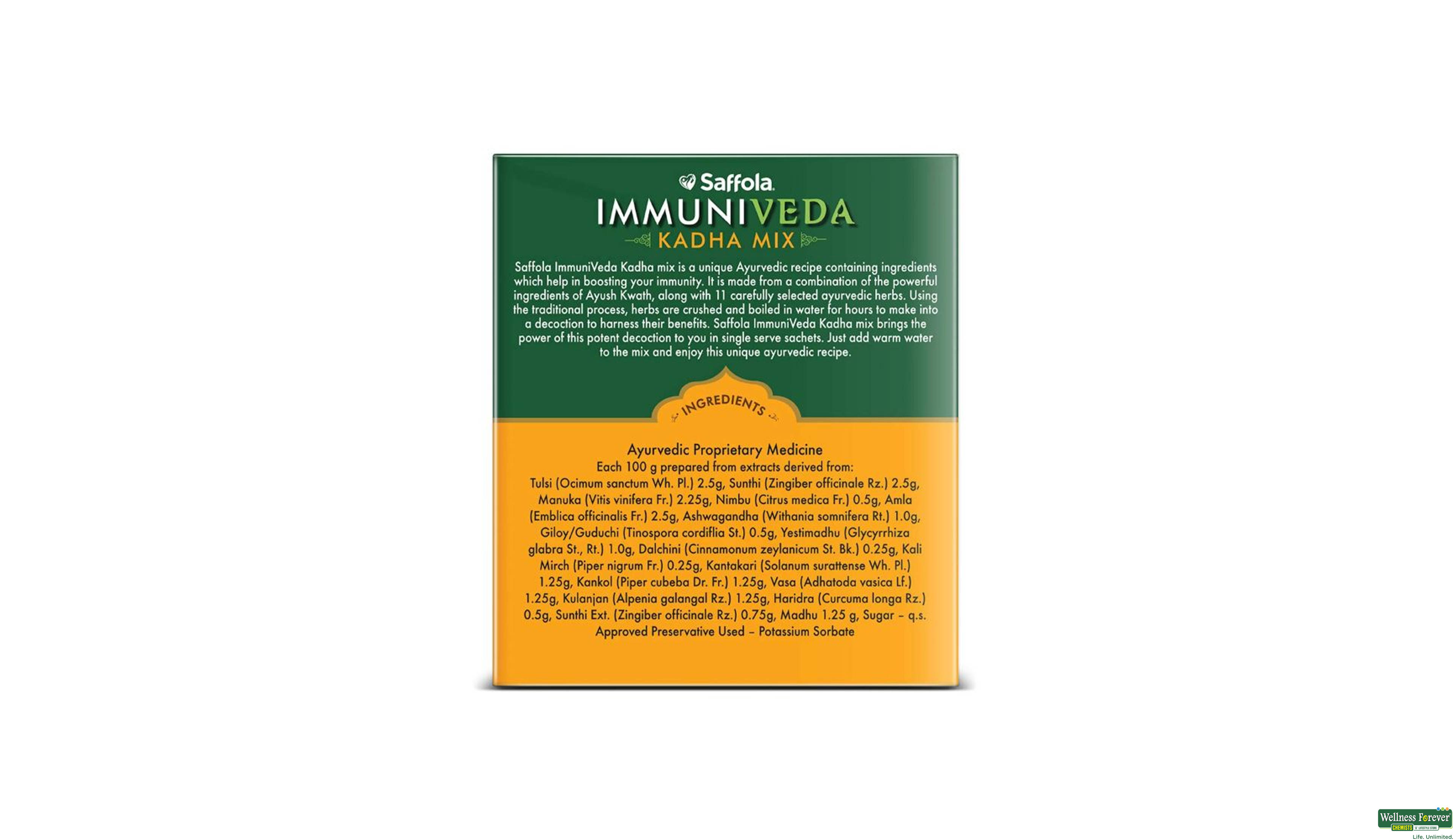 SAFFOLA IMMUNIVEDA KADHA MIX 80GM- 7, 80GM, 