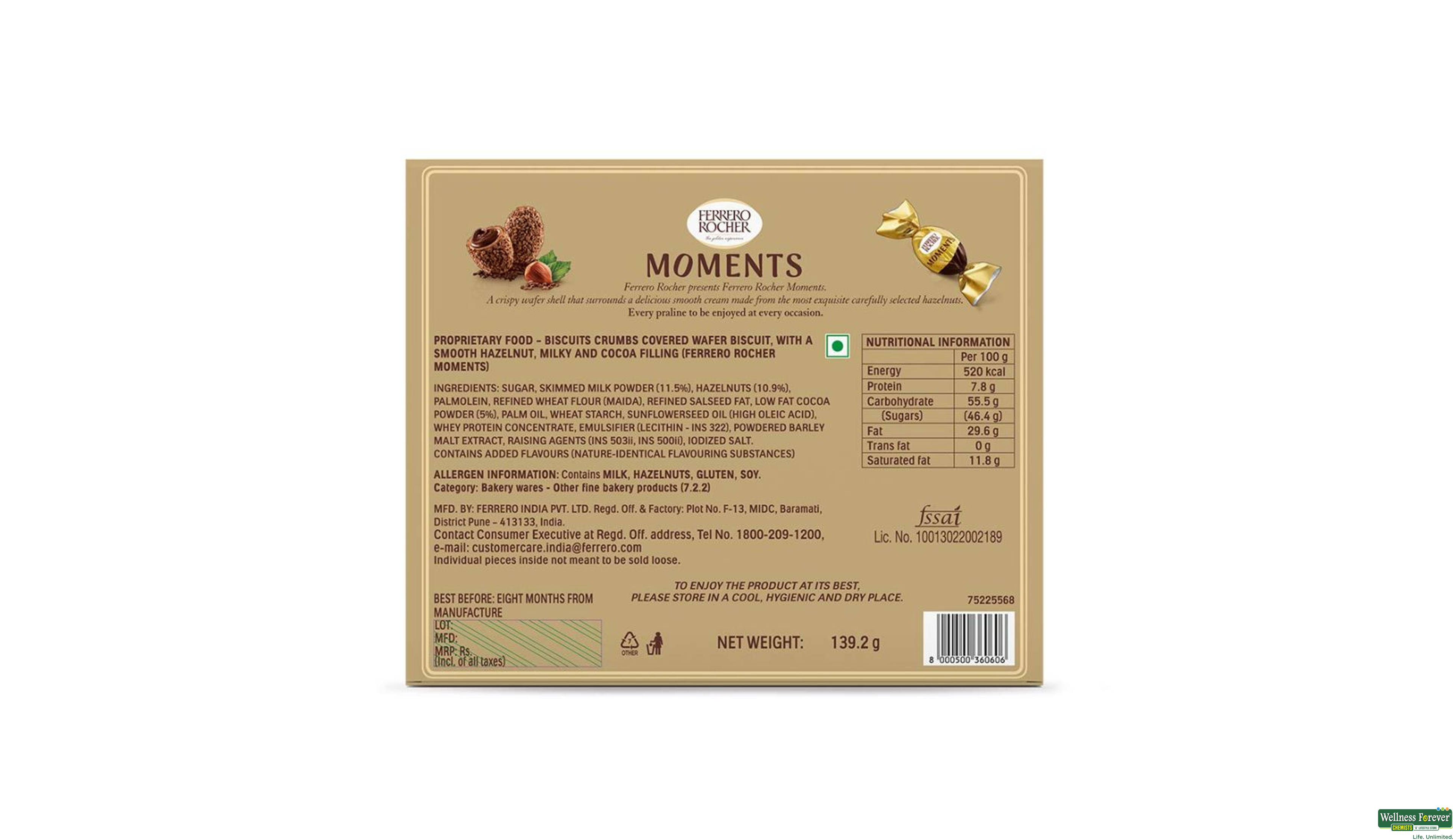 FERRERO ROCHER CHOC MOMENTS 139.2GM- 2, 139.2GM, 