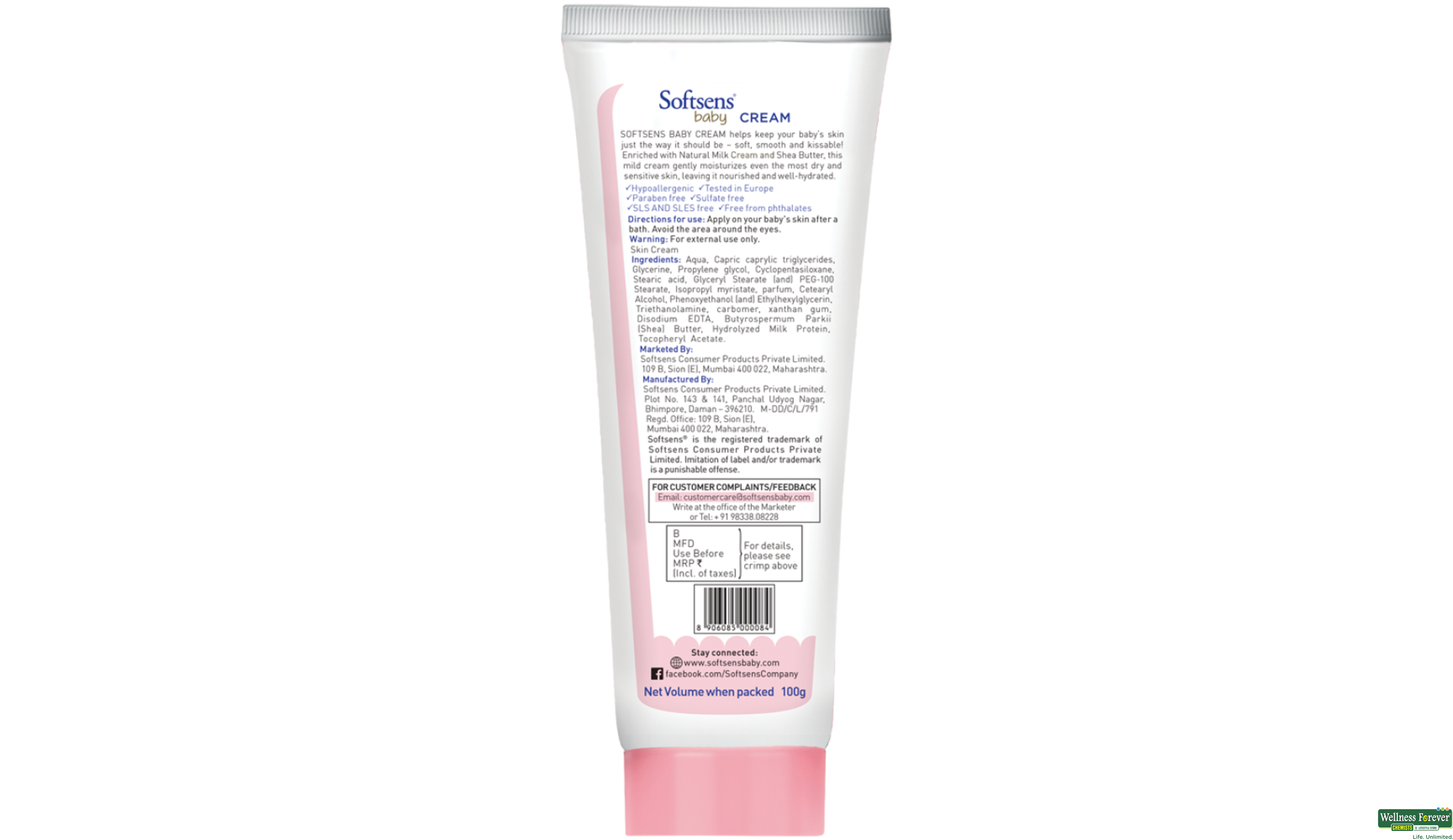 SOFTSENS BABY SKIN CREAM 100ML- 2, 100ML, 