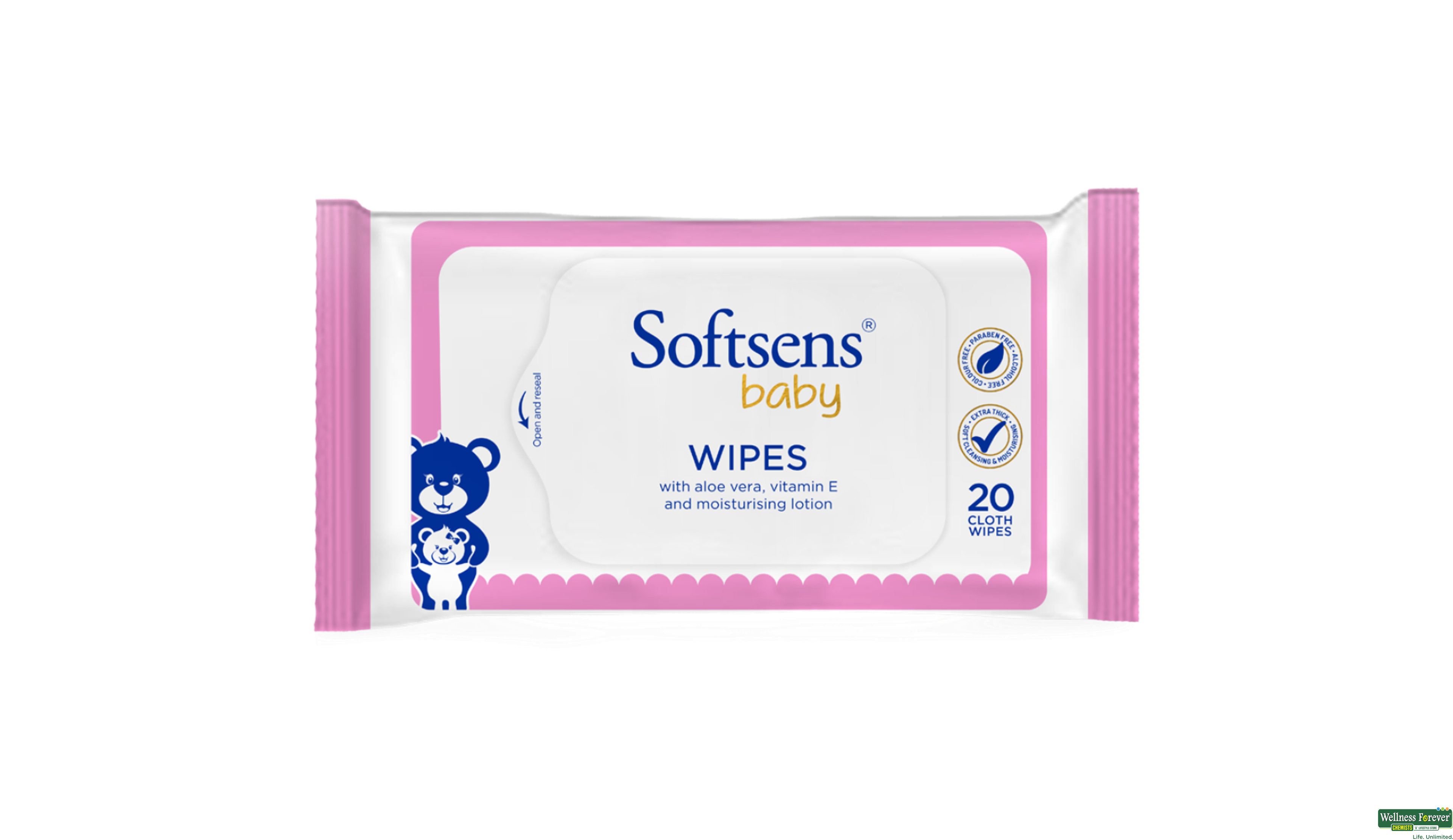 SOFTSENS BABY WIPES 20PC- 1, 20PC, 