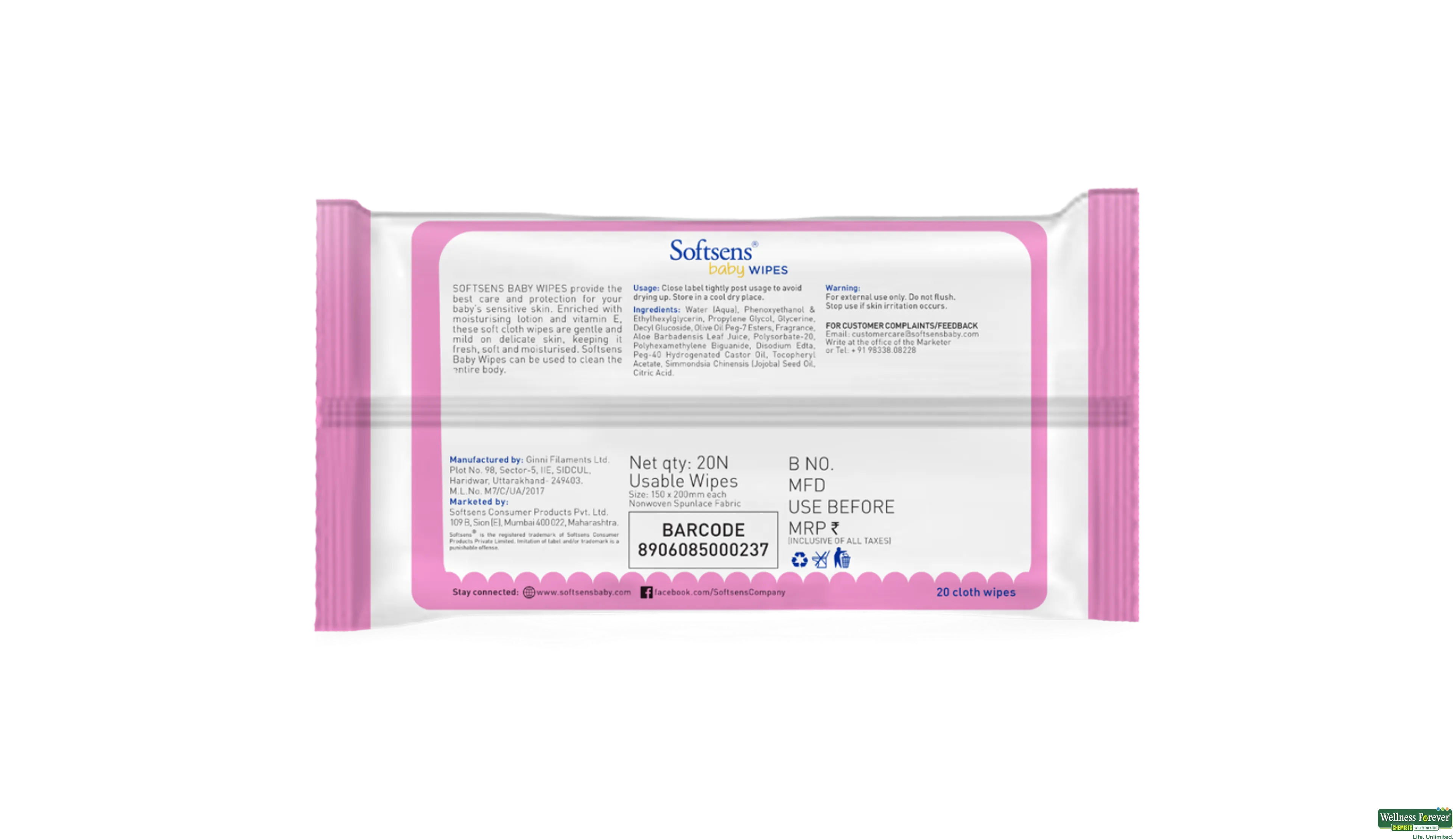 Softsens wipes sales