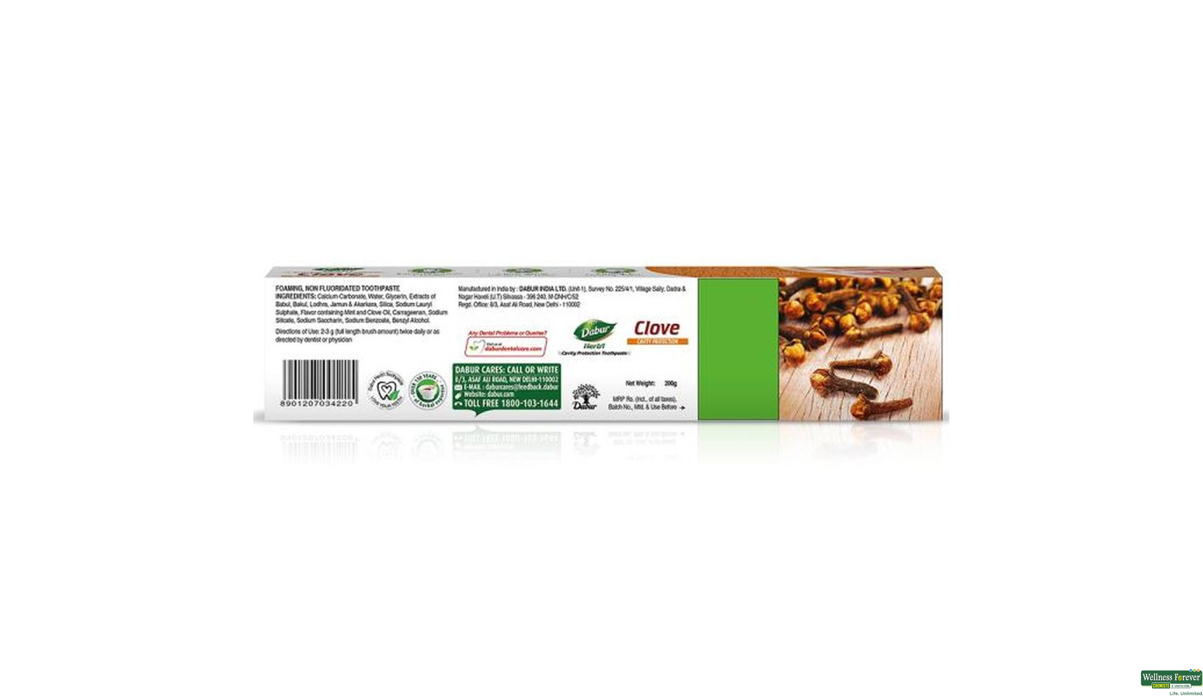 DABUR T/PASTE HERBAL CLOVE 200GM- 2, 200GM, 