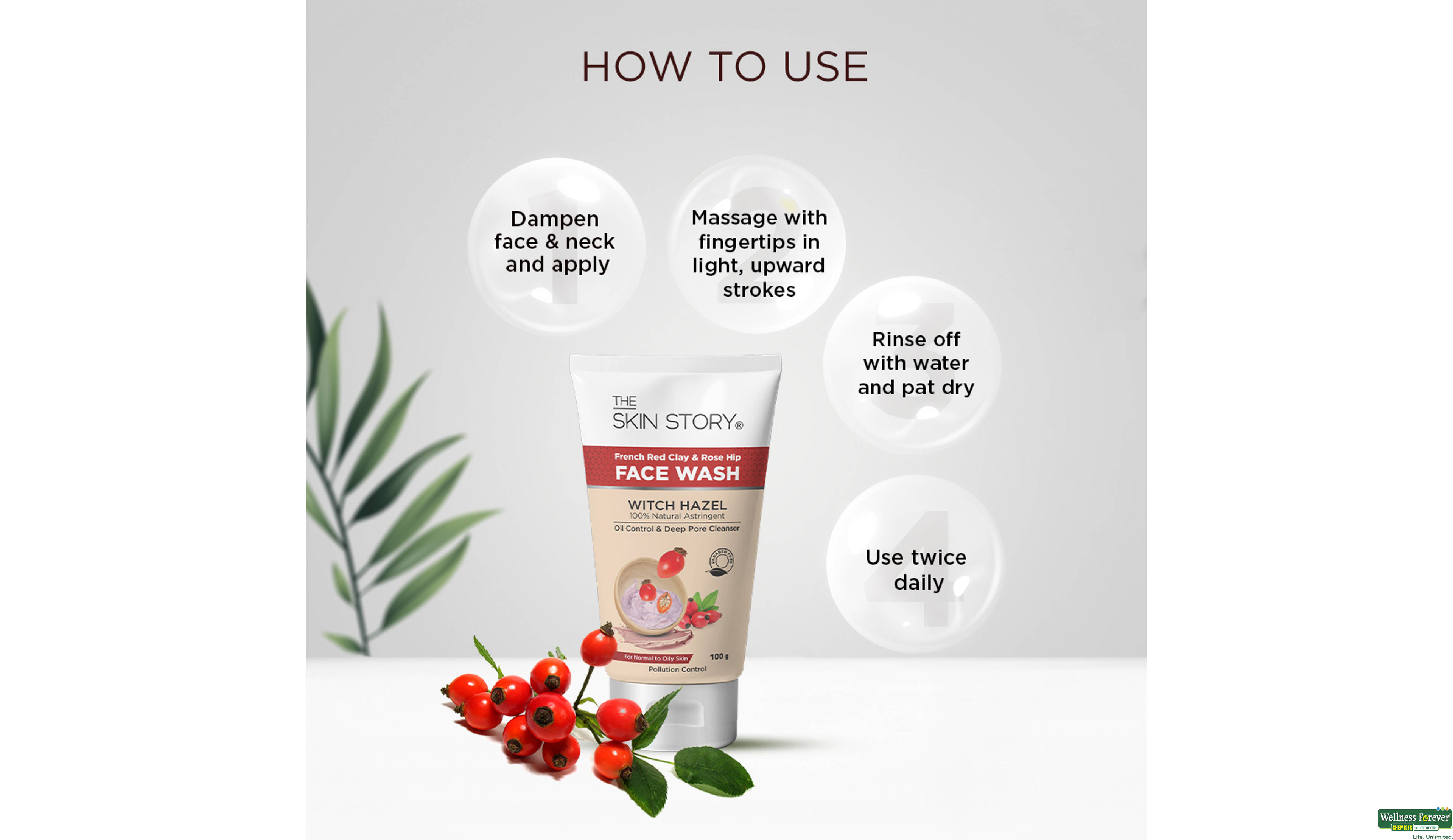 THE SKIN STORY F/WASH R C/ROSE HIP 100GM- 4, 100GM, null