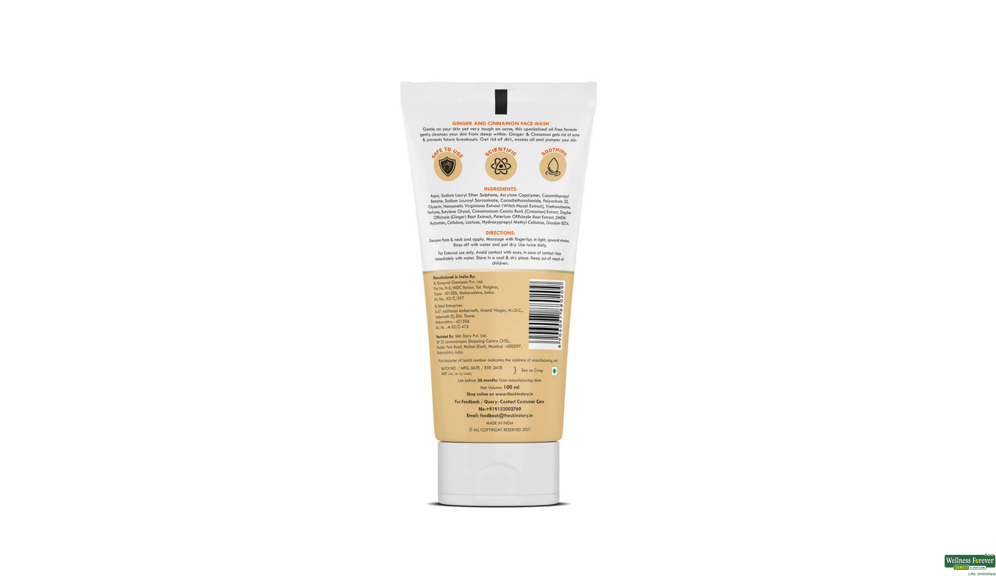 THE SKIN STORY F/WASH GINGER/CINN 100GM- 2, 100GM, null