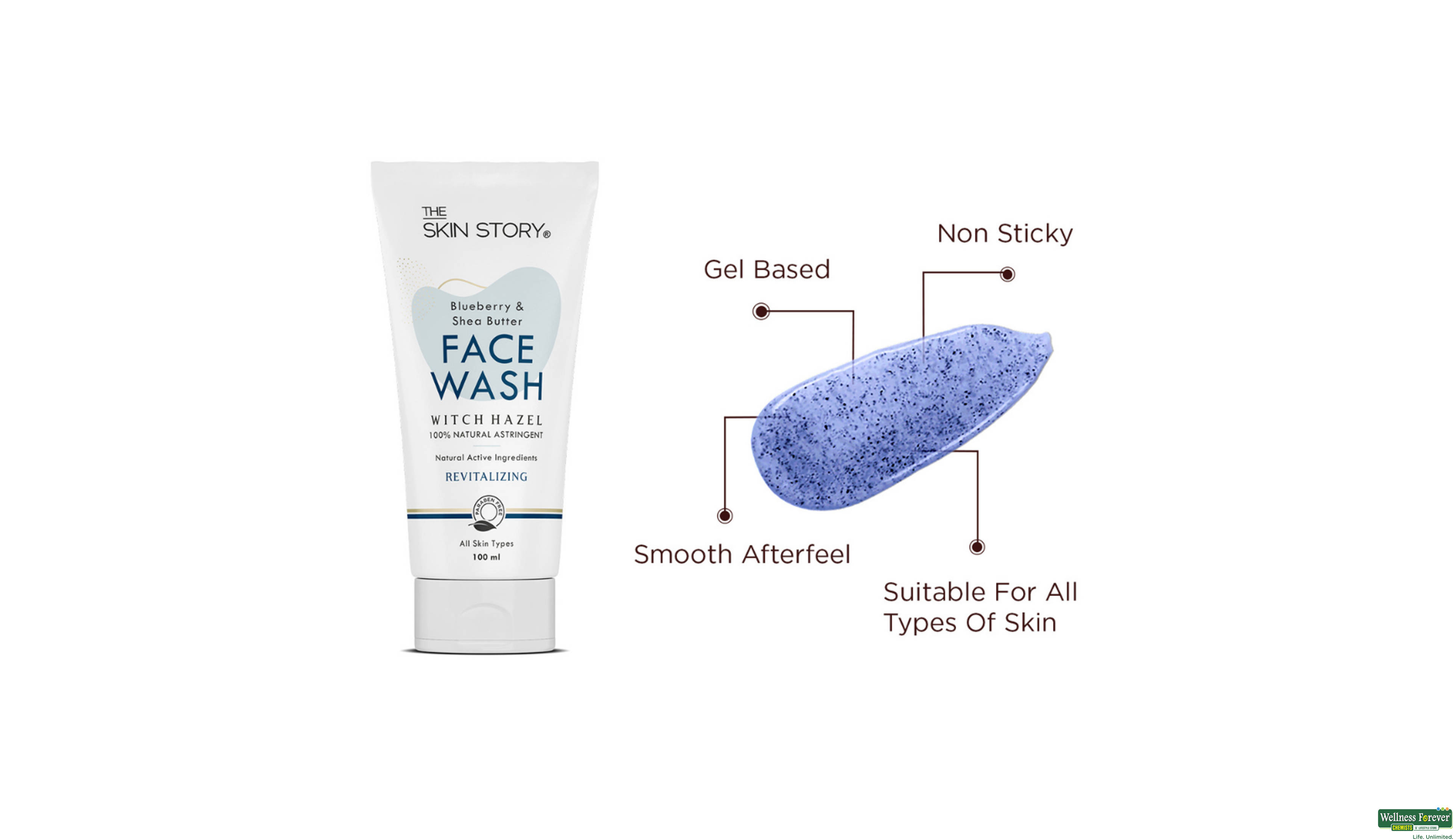 THE SKIN STORY F/WASH BUTT/BLUEBERRY 100GM- 4, 100GM, null