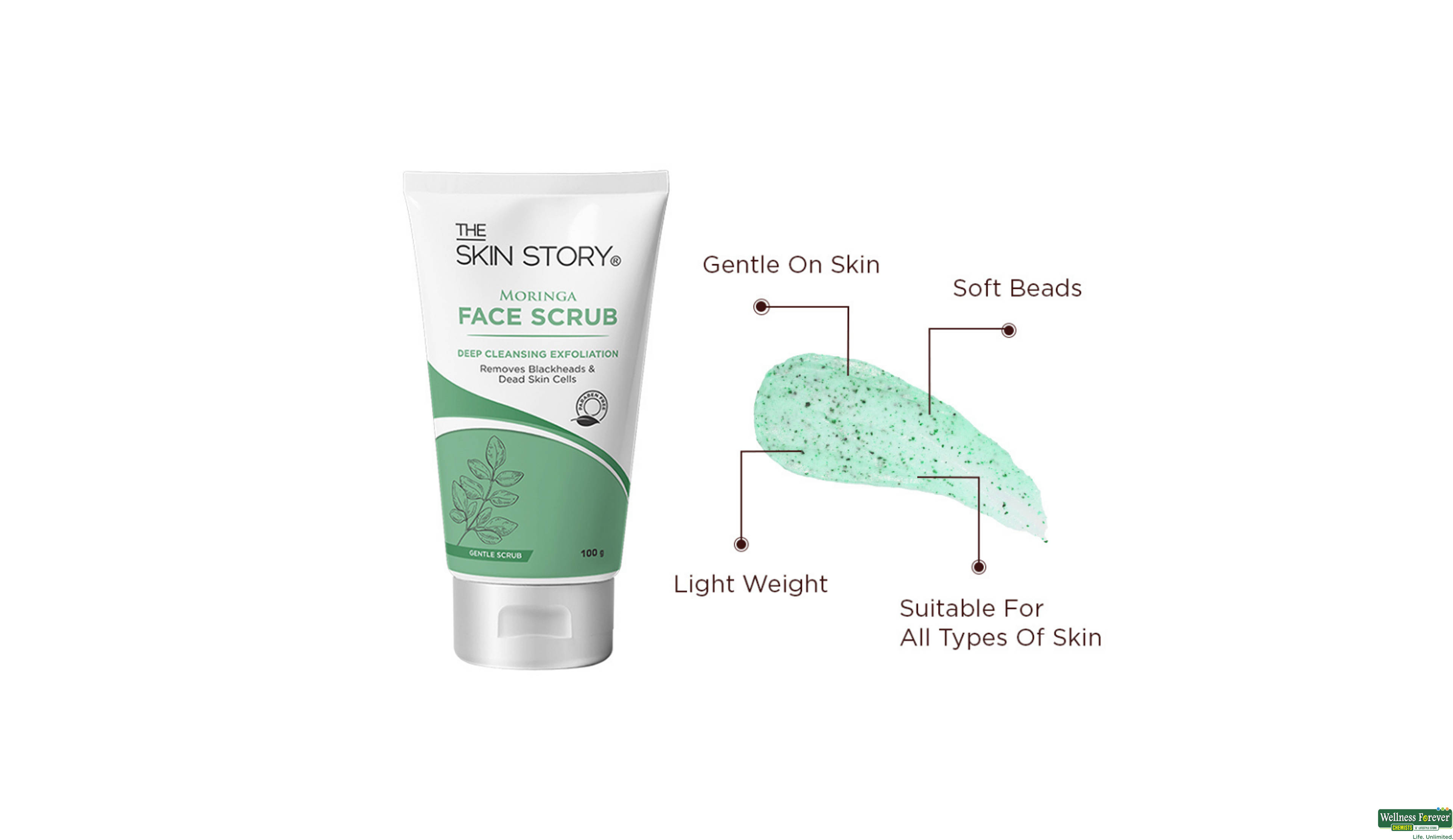 THE SKIN STORY F/SRUB MORINGA 100GM- 5, 100GM, null