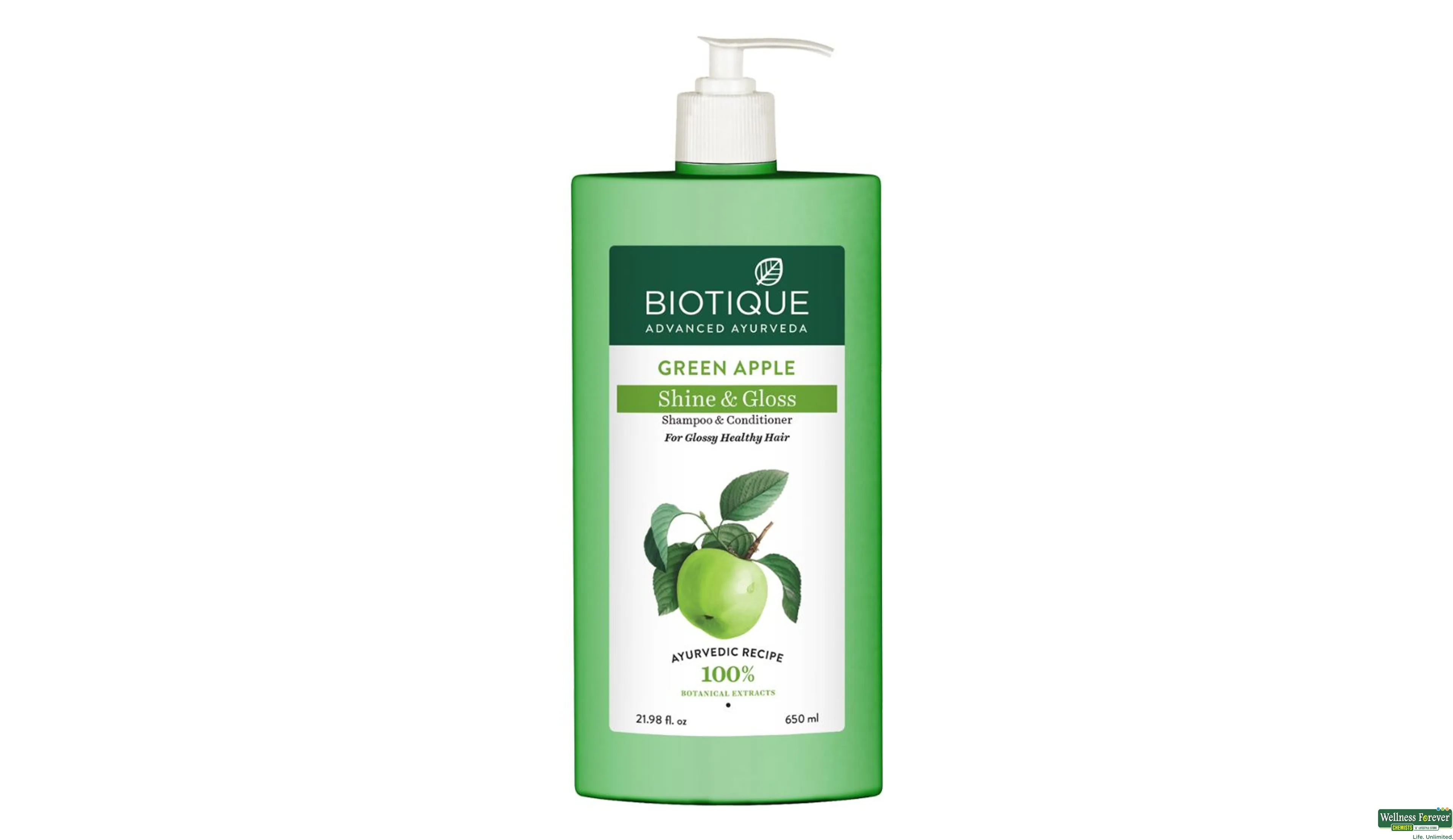 BIOT SHMP GREEN APPLE 650ML- 1, 650ML, 