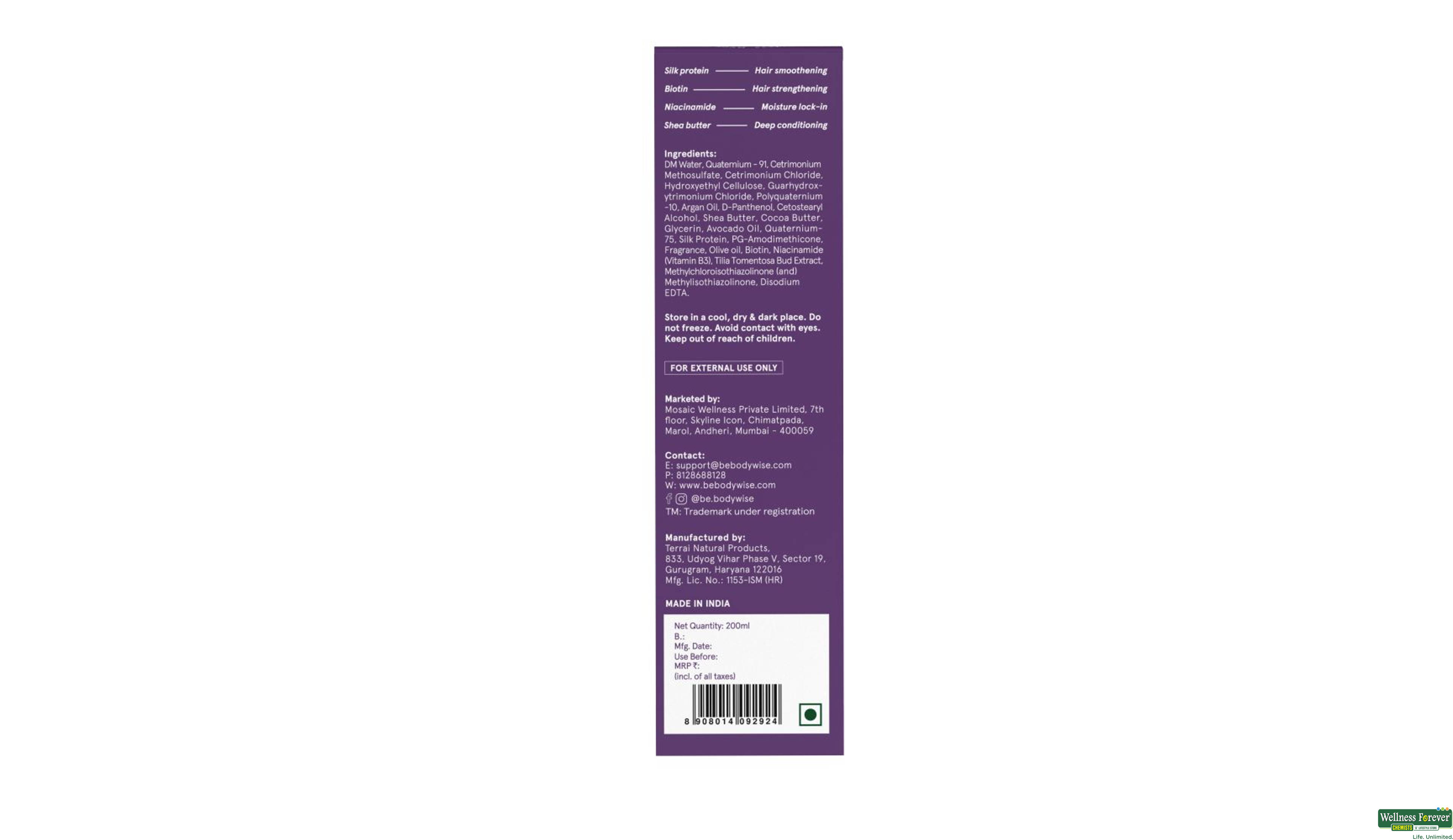 BE BODYWISE KERATIN CONDITIONER 200ML- 9, 200ML, 