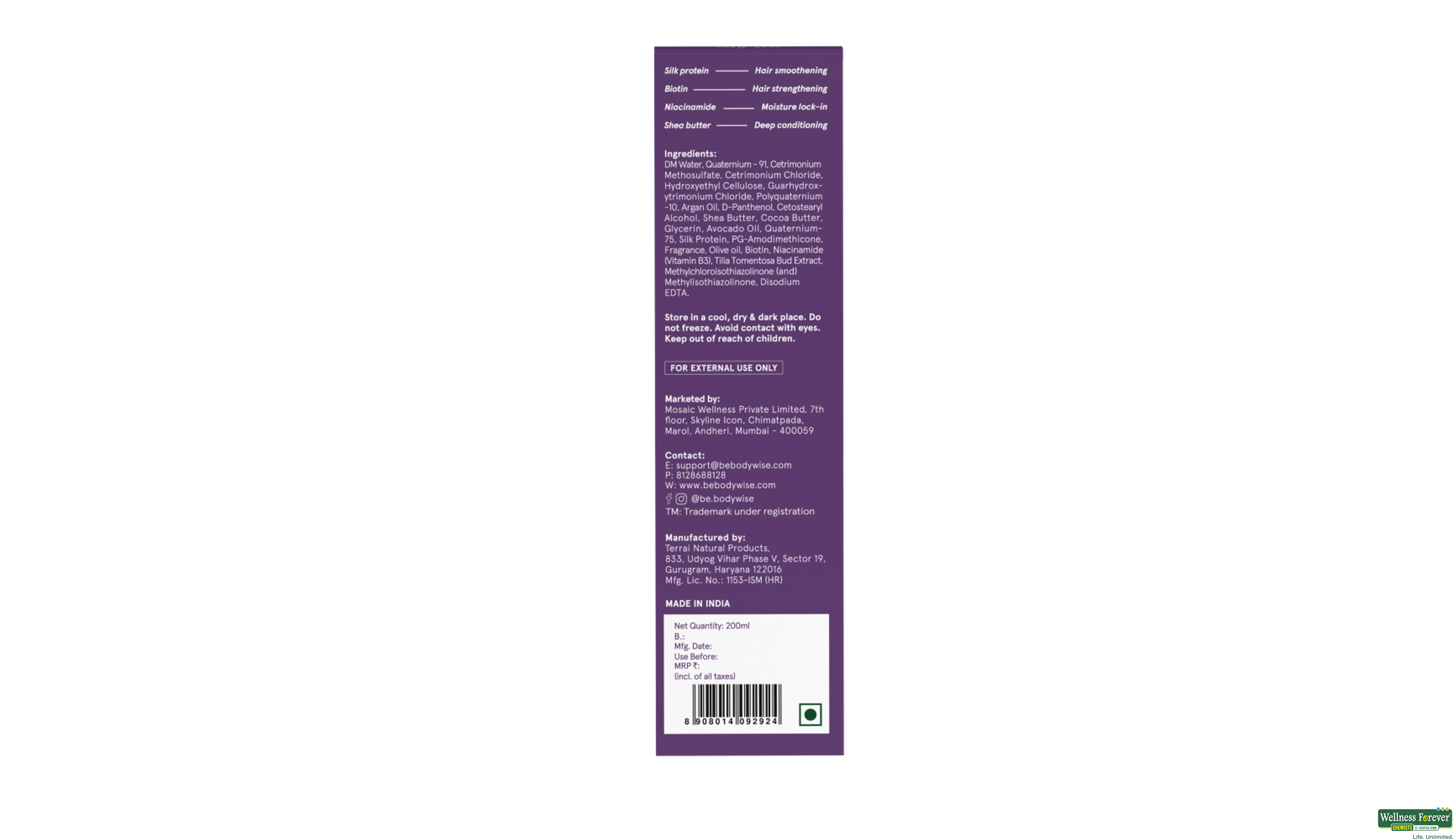 BE BODYWISE KERATIN CONDITIONER 200ML- 10, 200ML, 
