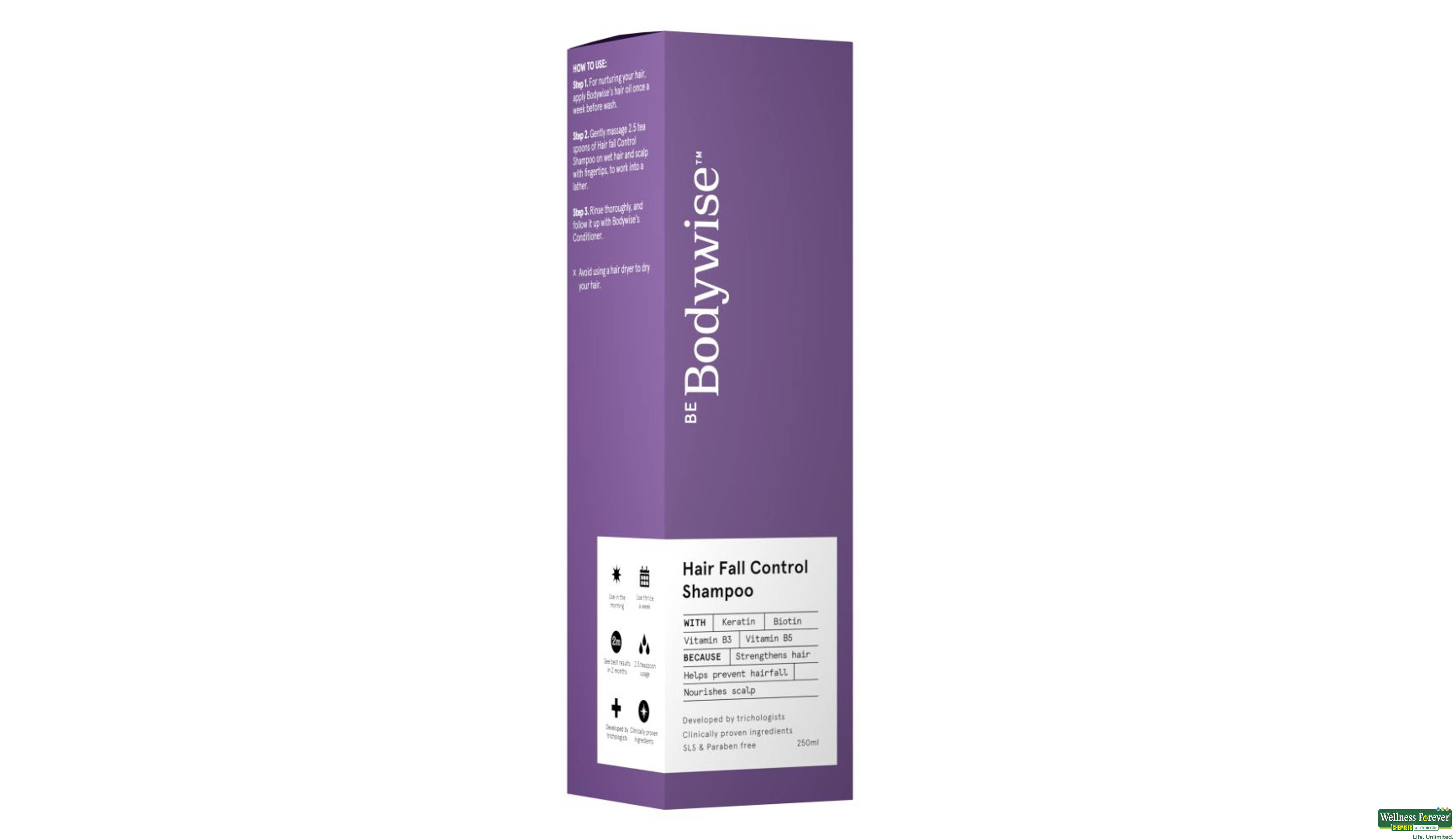 BE BODYWISE SHMP CONTROL HR FALL 250GM- 3, 250GM, 