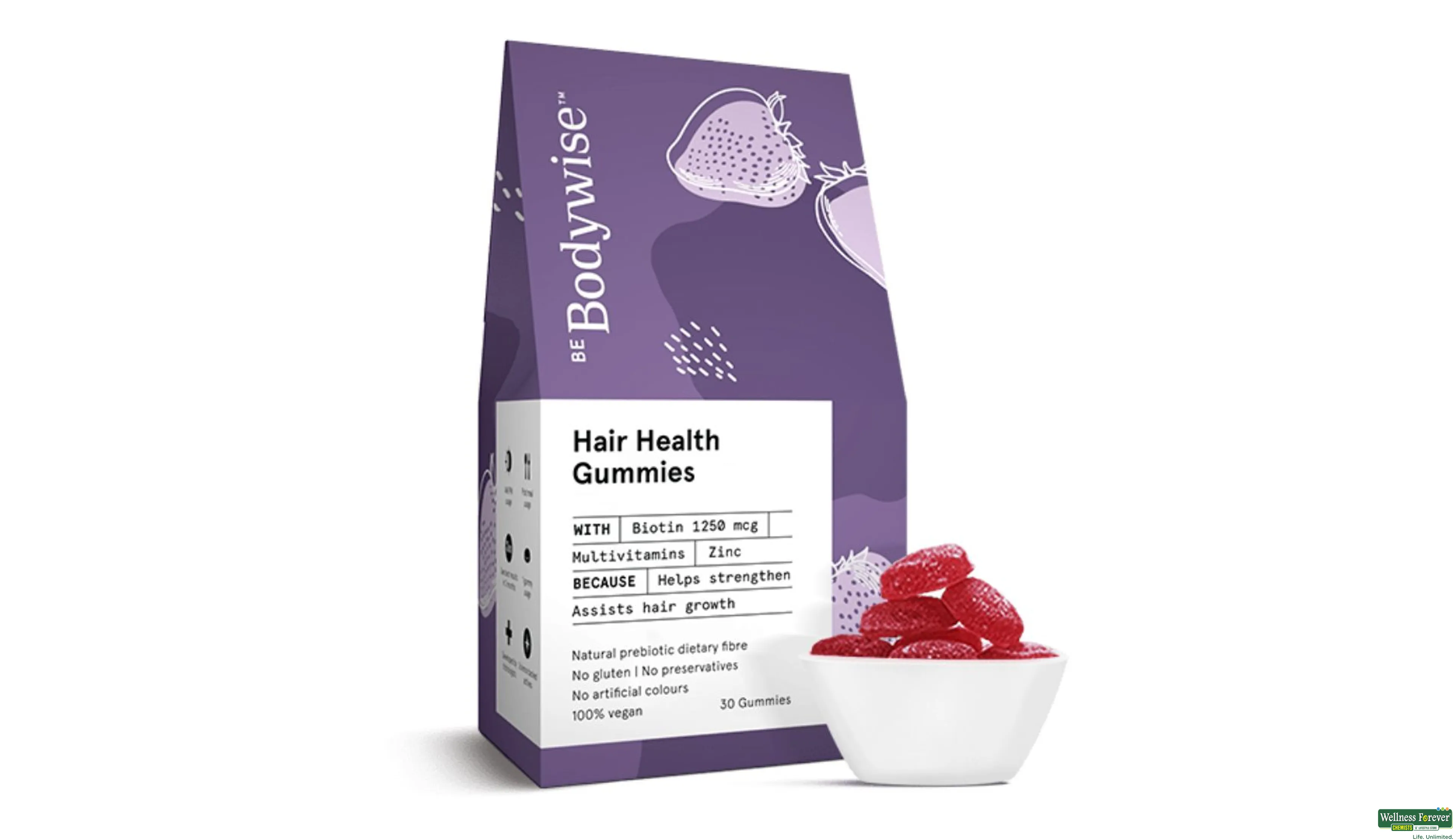 BE BODYWISE GUMMY HAIR HEALTH 30PC- 1, 30GUMS, 