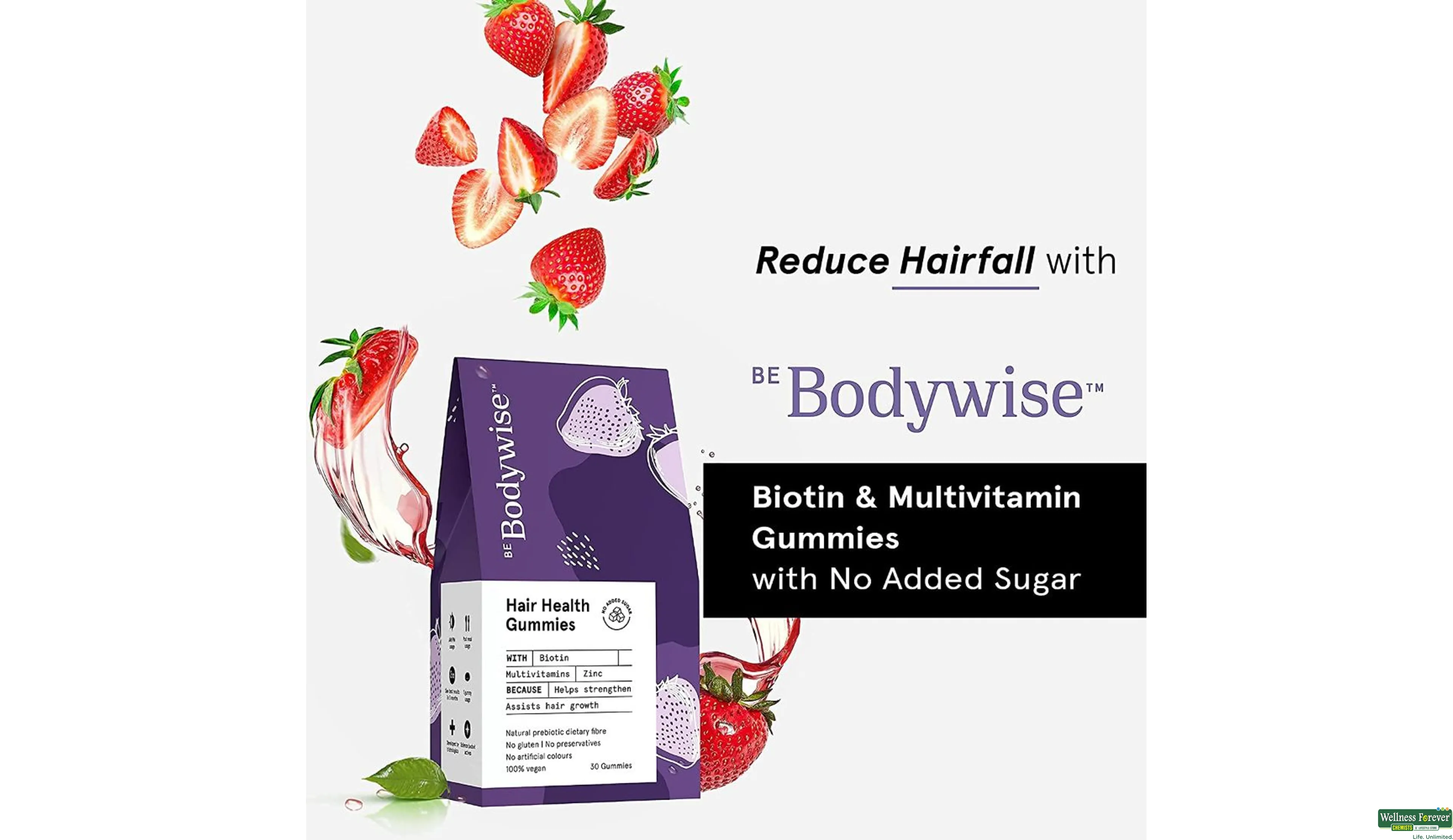 BE BODYWISE GUMMY HAIR HEALTH 30PC- 2, 30GUMS, 