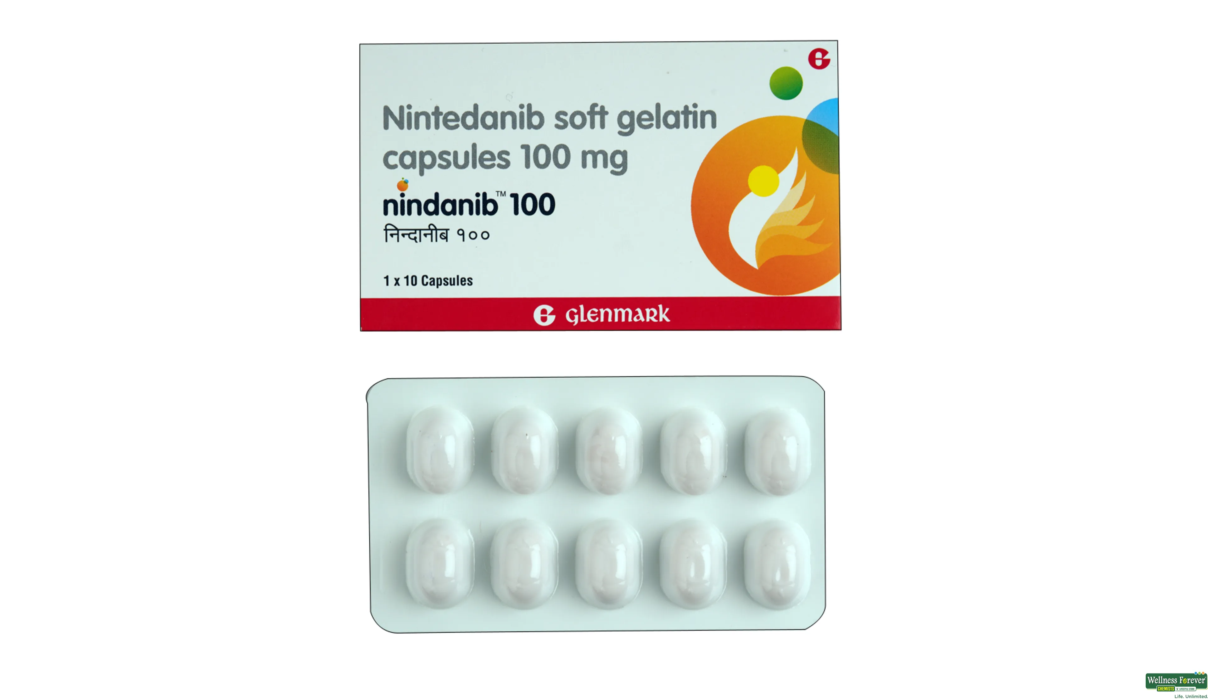 NINDANIB 100MG 10CAP- 1, 10CAP, 