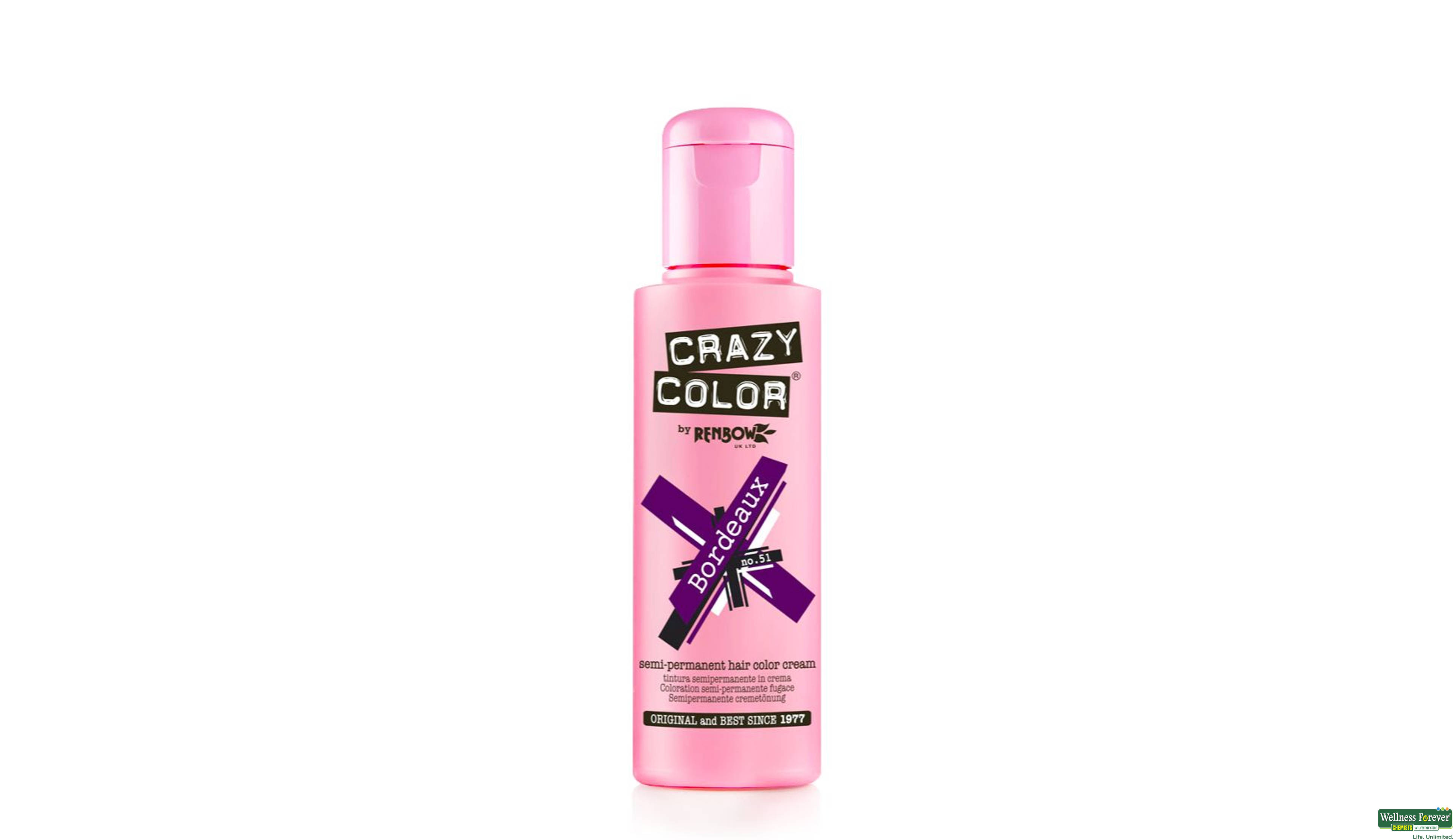 CRAZY COLOR HR/COLOR BORDEAUX 51 100ML- 1, 100ML, 