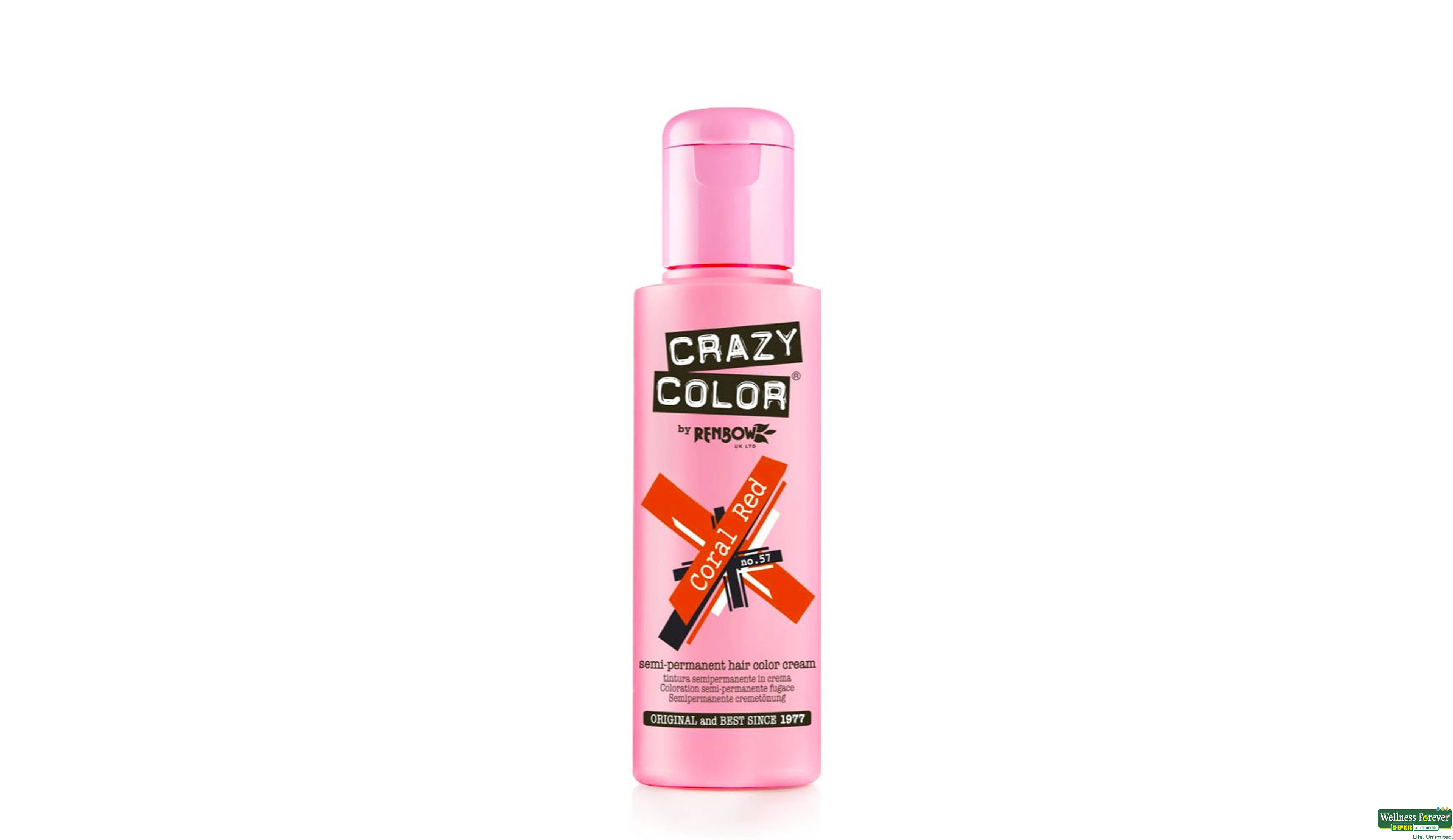 CRAZY COLOR HR/COLOR CORAL RED 57 100ML- 1, 100ML, 