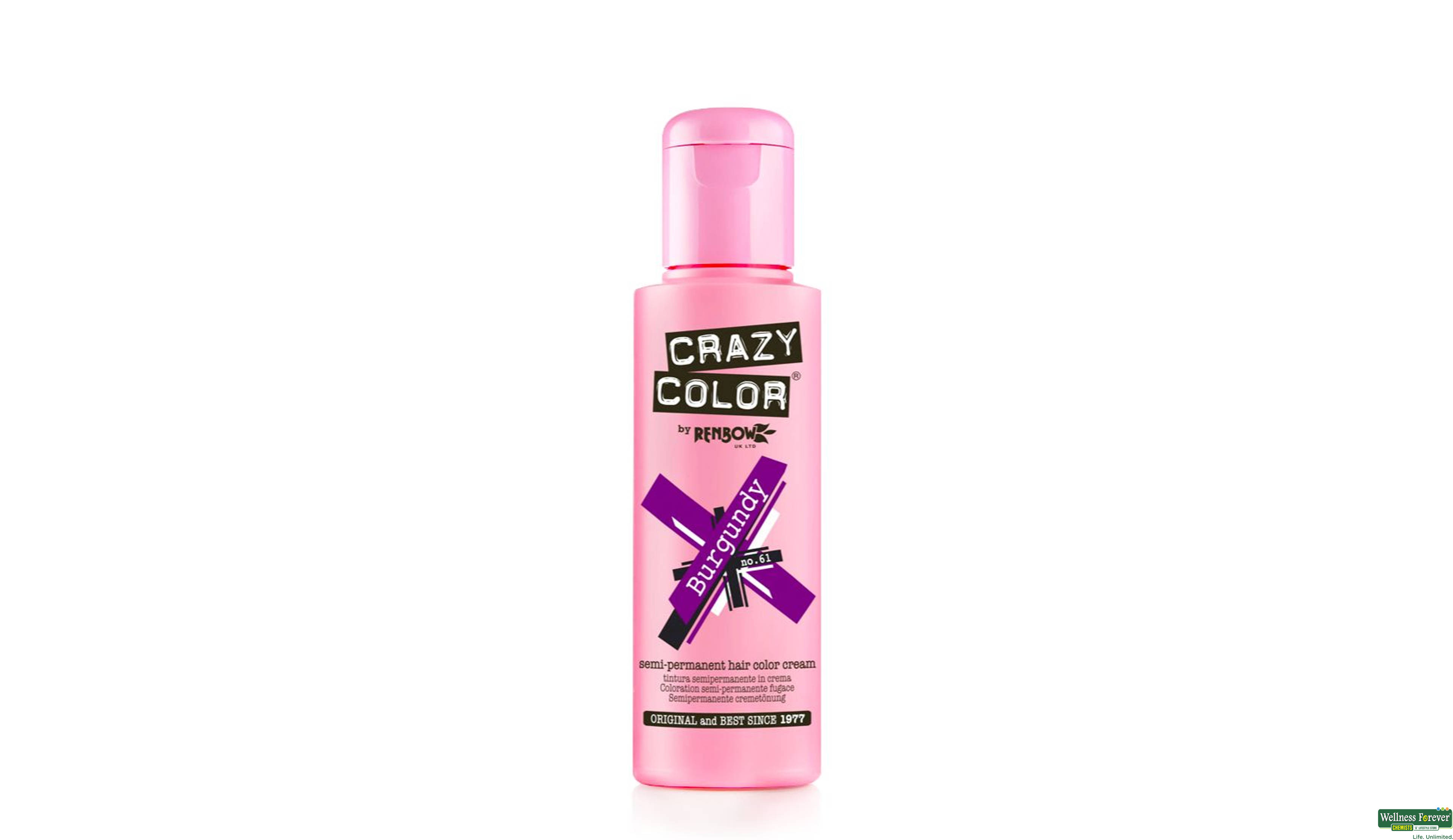 CRAZY COLOR HR/COLOR BURGUNDY 61 100ML- 1, 100ML, 