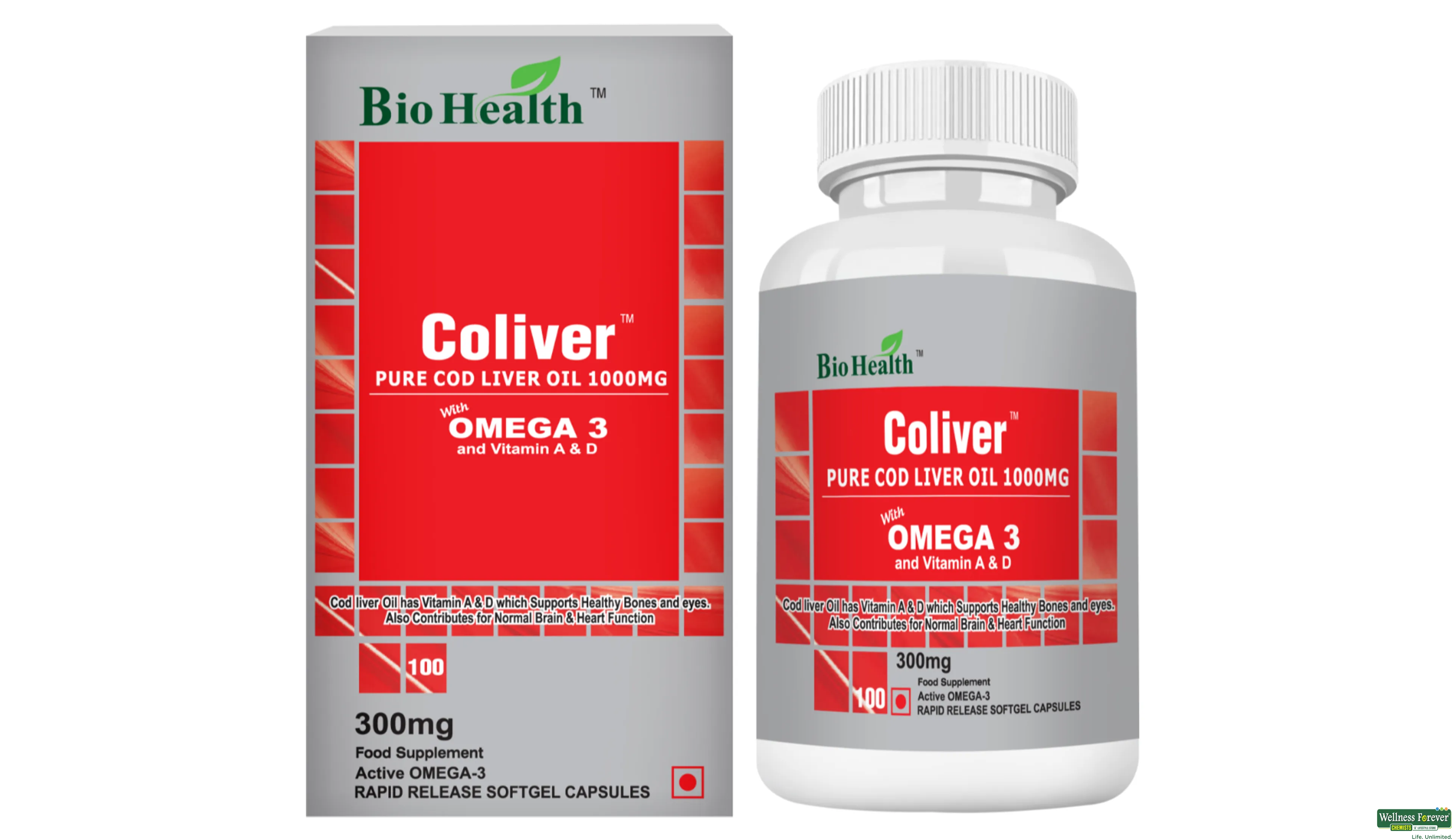 BIOHEALTH COLIVR OMEGA3 1300MG 100CAP- 1, 100CAP, 