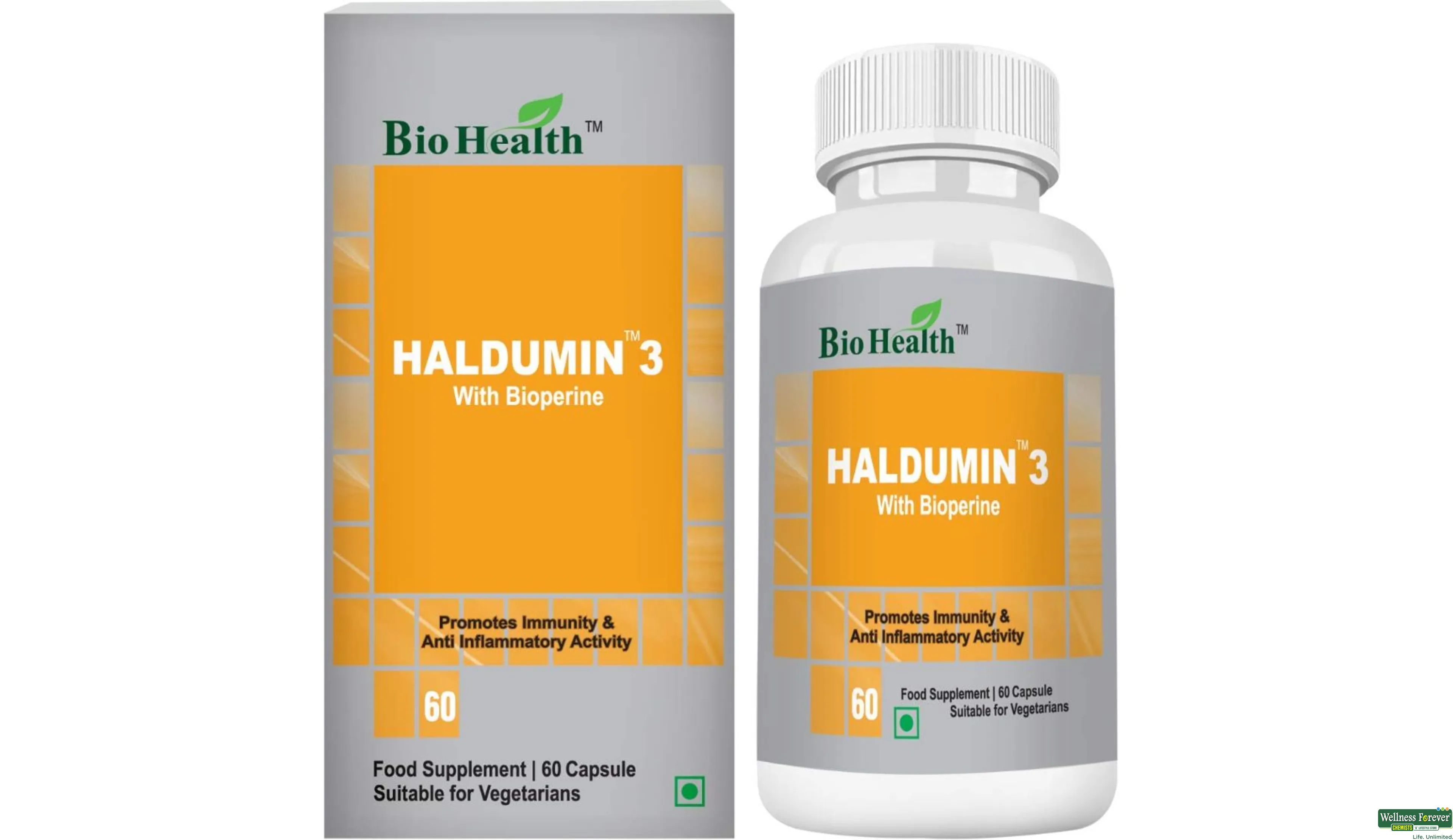 BIOHEALTH HALDUMIN3 BIOPERIN 250MG 60CAP- 1, 60CAP, 