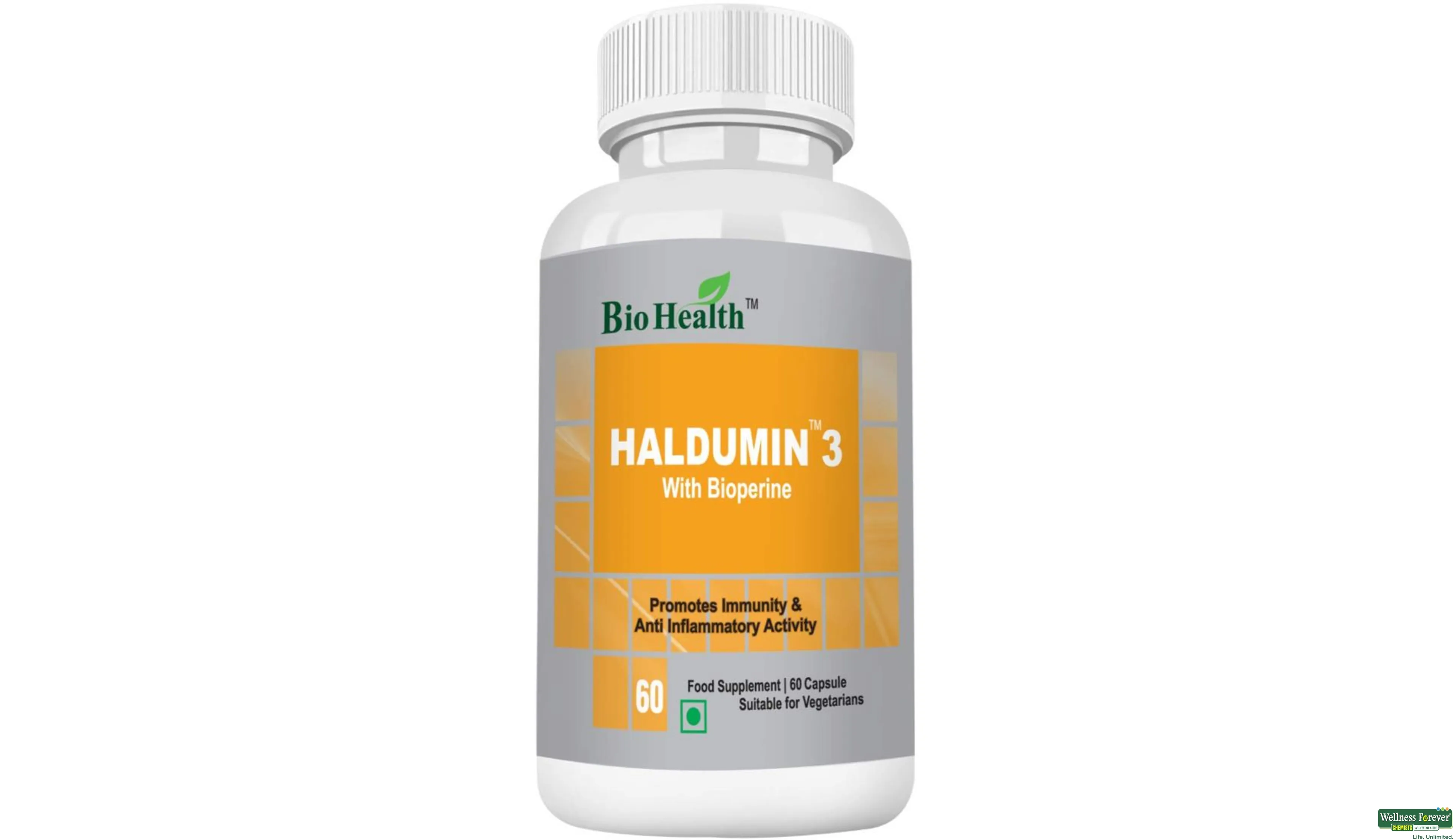 BIOHEALTH HALDUMIN3 BIOPERIN 250MG 60CAP- 3, 60CAP, 