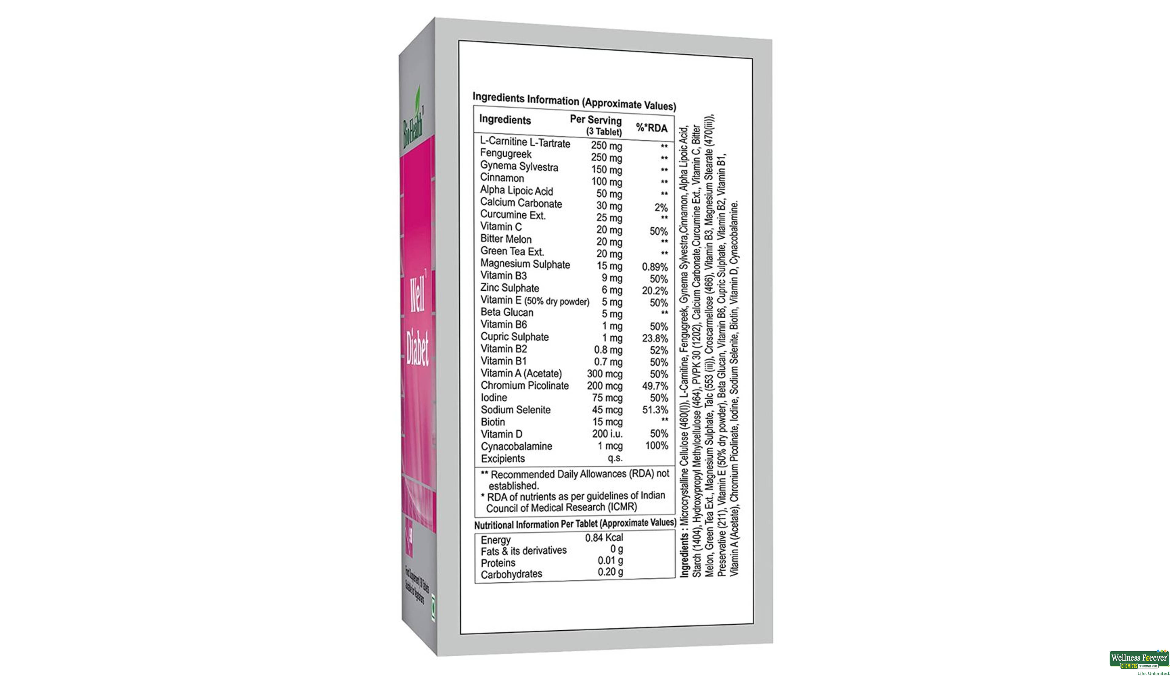 BIOHEALTH WELL DIABET 90TAB- 4, 90TAB, 