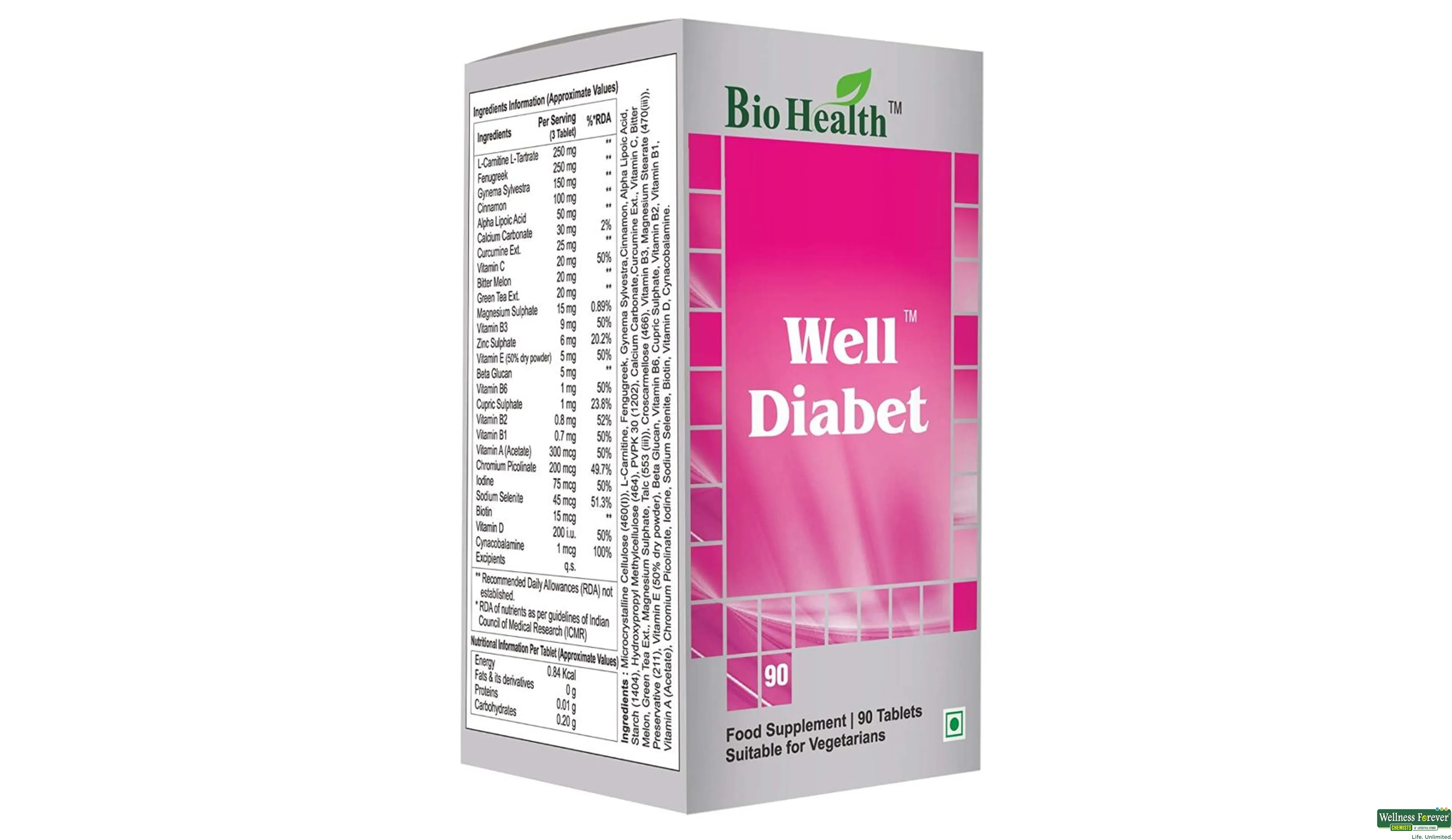 BIOHEALTH WELL DIABET 90TAB- 5, 90TAB, 