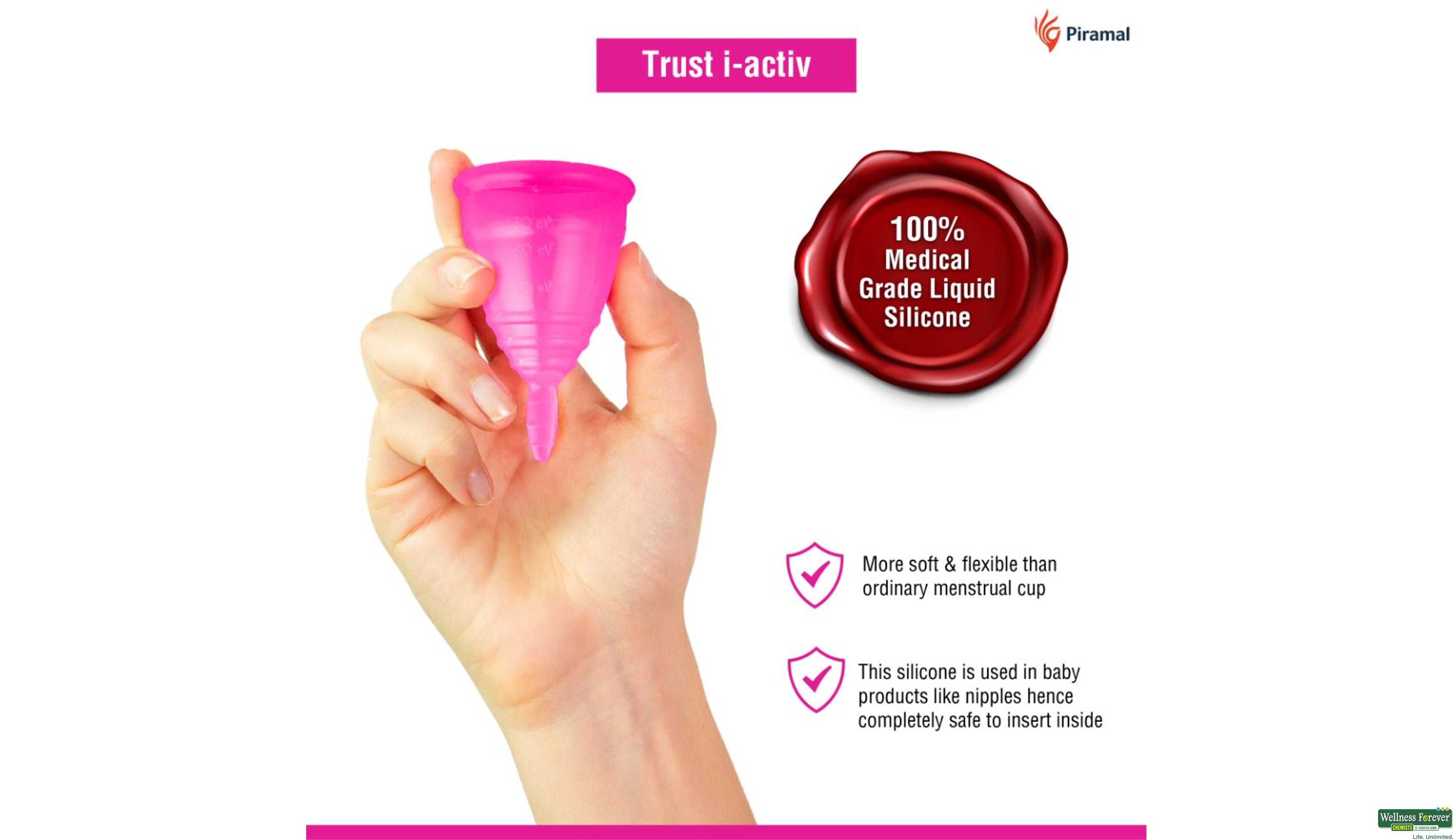 I-ACTIVE MENSTRUAL CUP-M 1PC- 3, 1PC, 