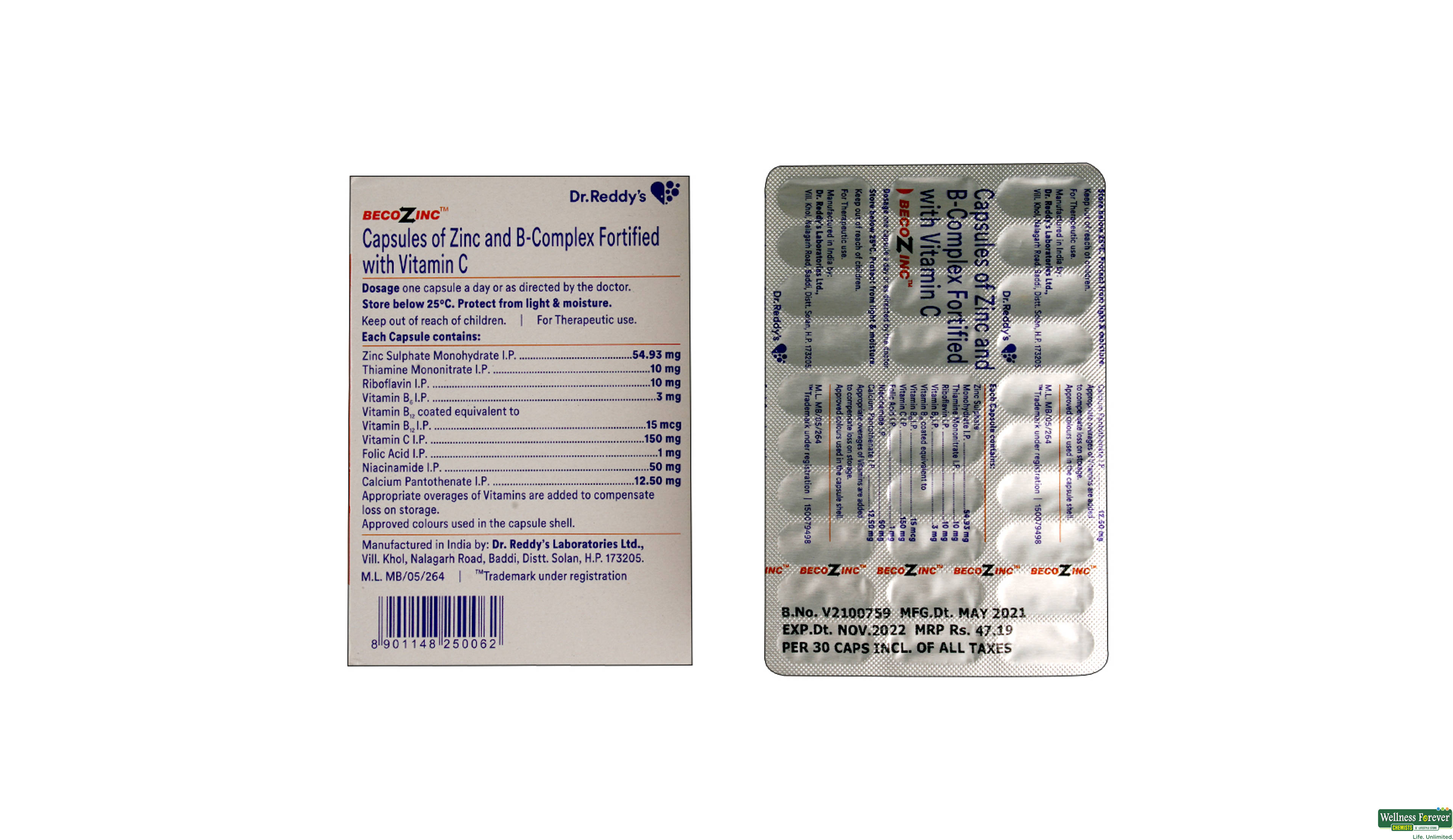 BECOZINC 30CAP- 2, 30CAP, 