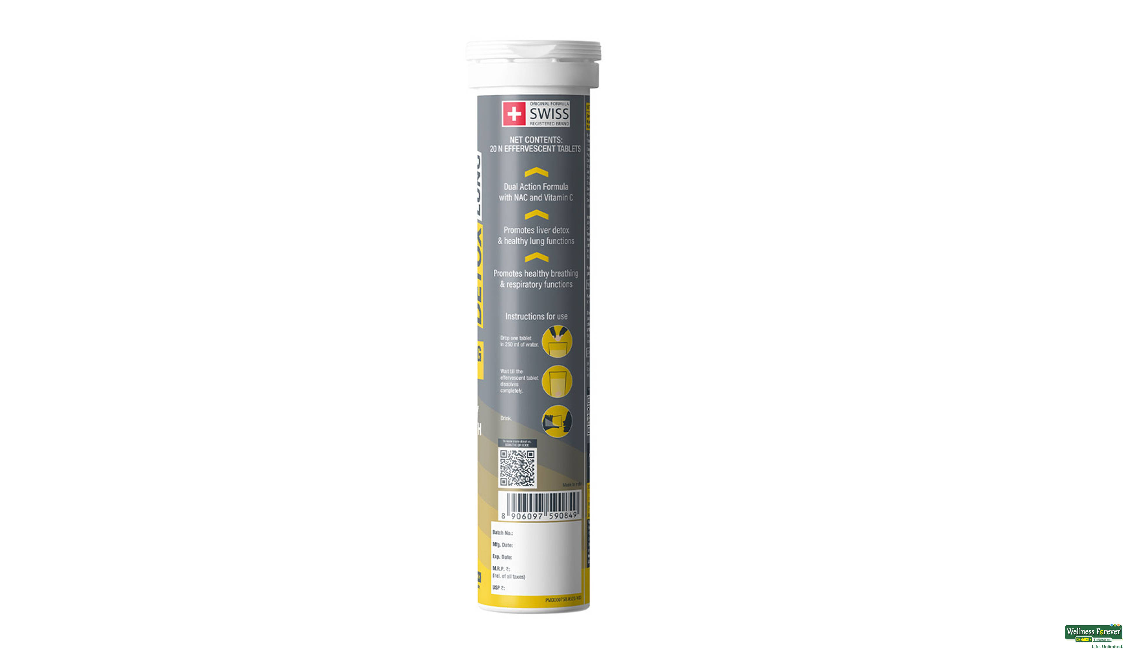 FAST/UP NAC 600MG RESPI & LUNGS 20TAB- 8, 20TAB, 