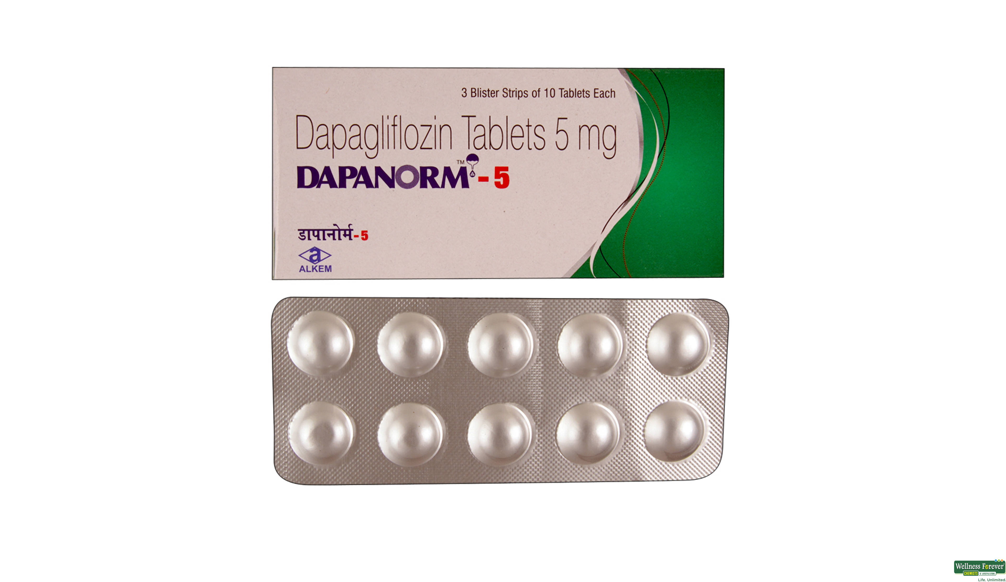 DAPANORM 5MG 10TAB- 1, 10TAB, 