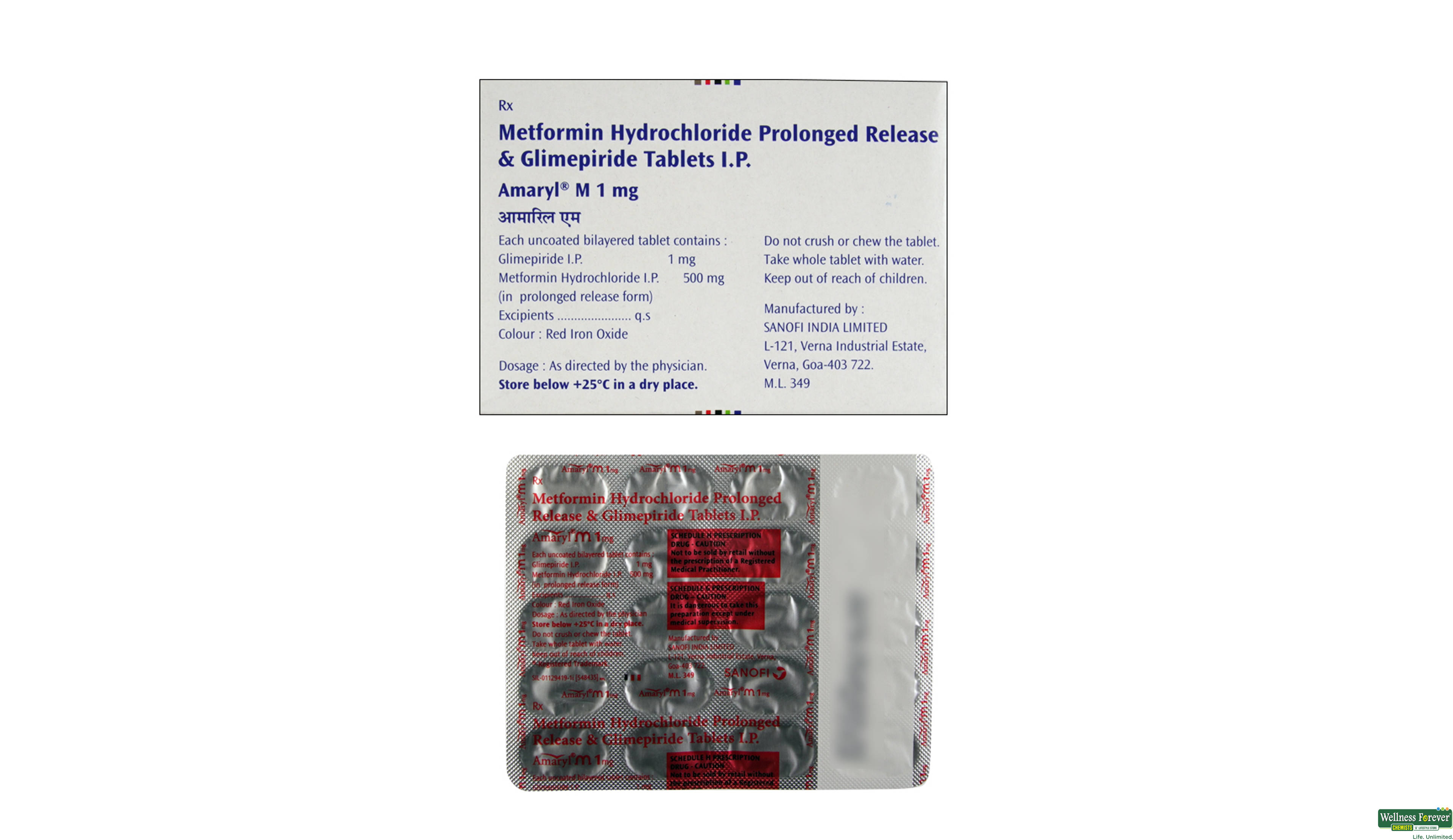 AMARYL-M 1MG 20TAB- 2, 20TAB, Effective control of high blood sugar.
Reduces chances of diabetes-related complications.
Enhances insulin production and improves insulin efficiency.
