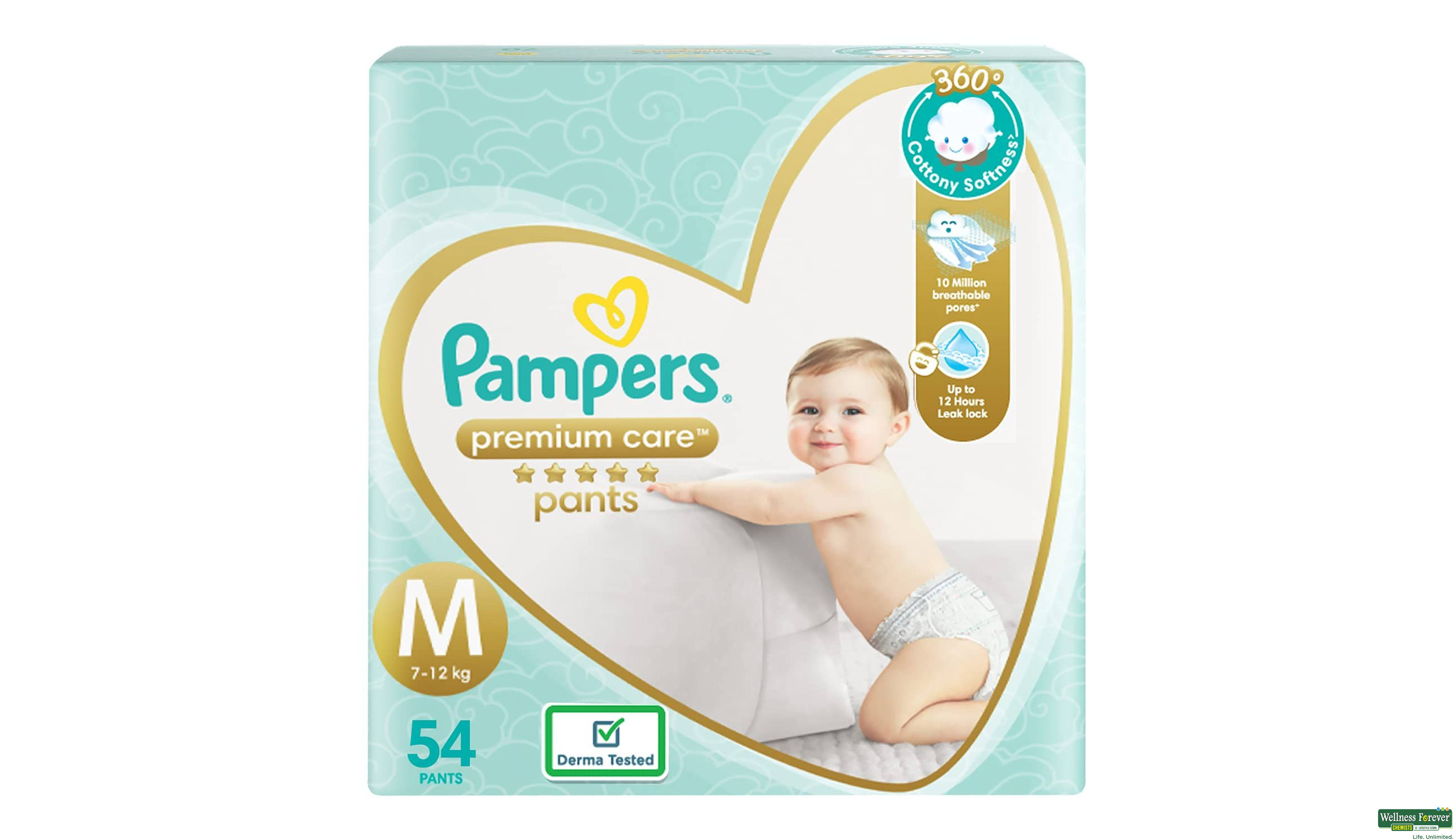 PAMP DIAP PREMIUM CARE PANTS M 54PC- 1, 54PC, 