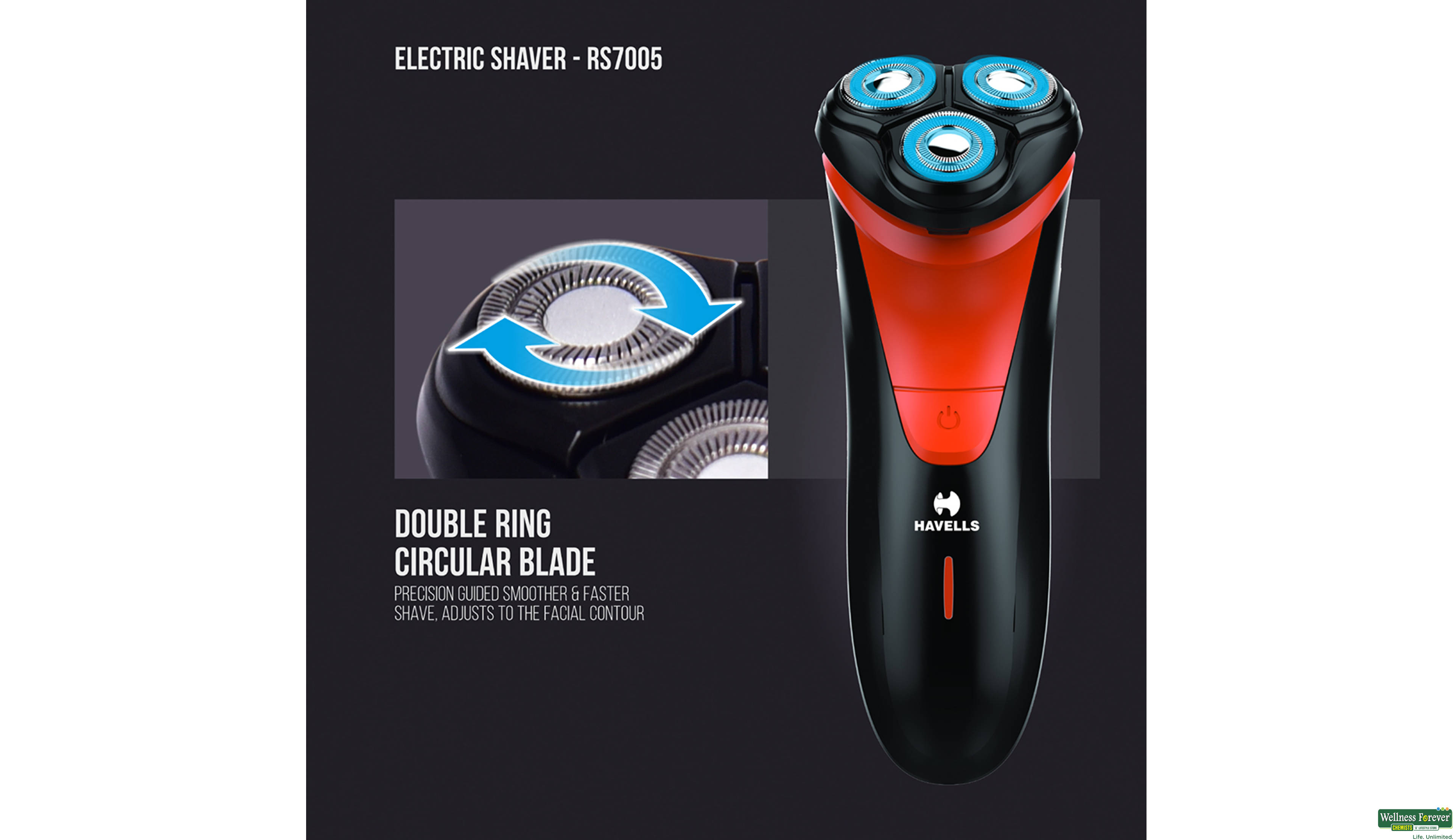 HAVELLS ELECTRIC SHAVER RS7005 1PC- 6, 1PC, 