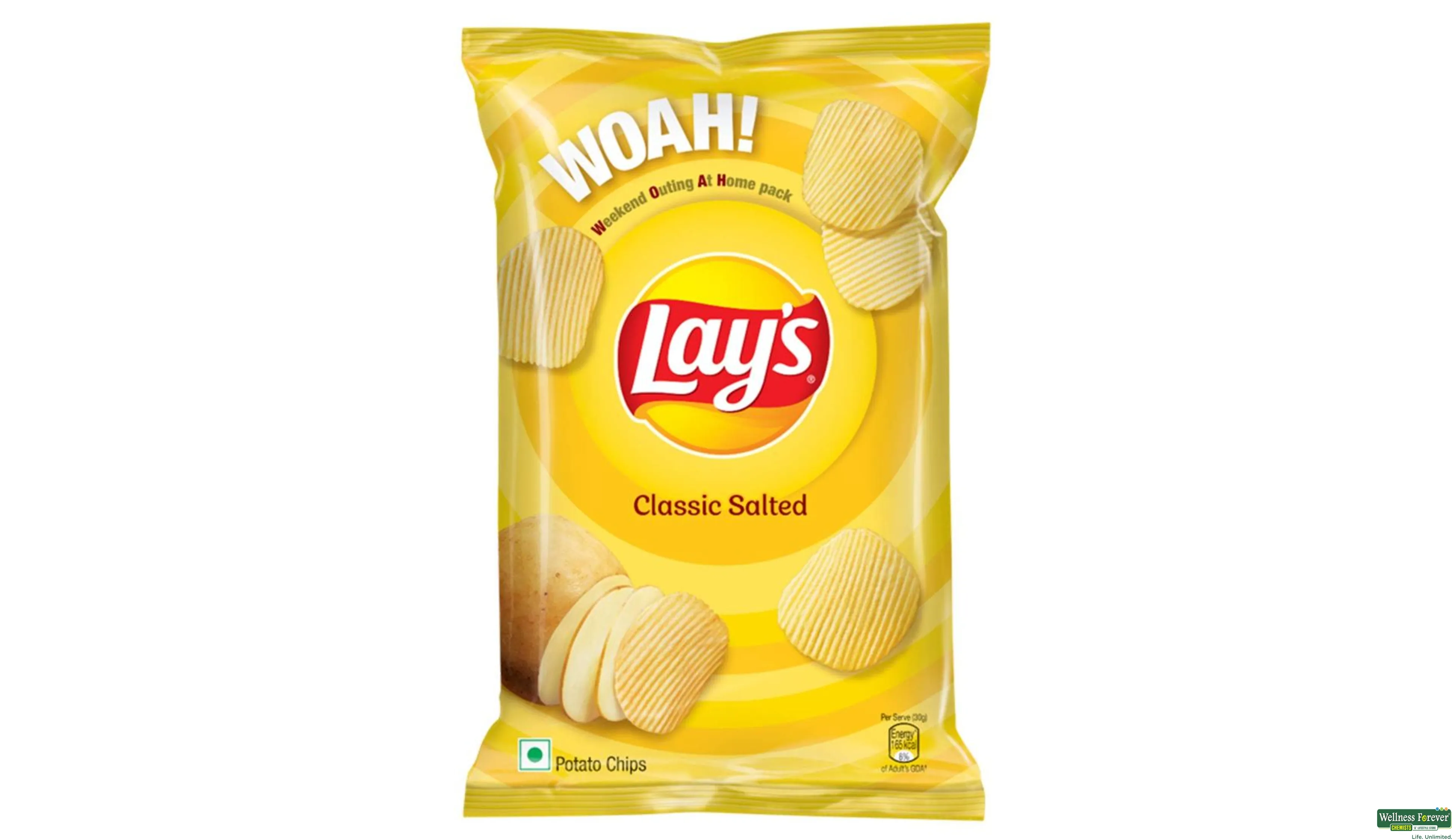 LAYS CHIPS CLASSIC SALTED 90GM- 1, 90GM, 