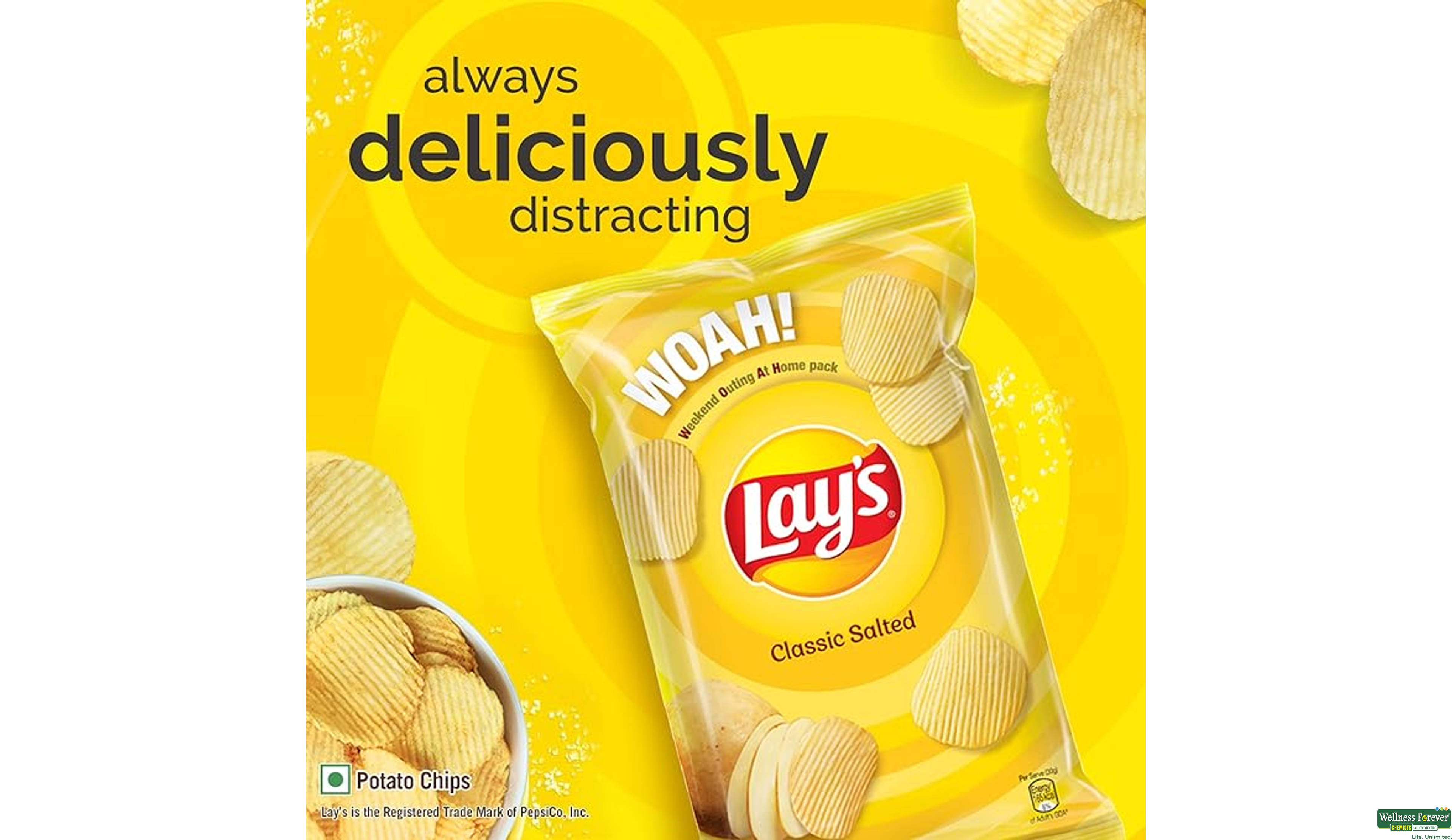 LAYS CHIPS CLASSIC SALTED 73G/67G- 3, 67GM, 