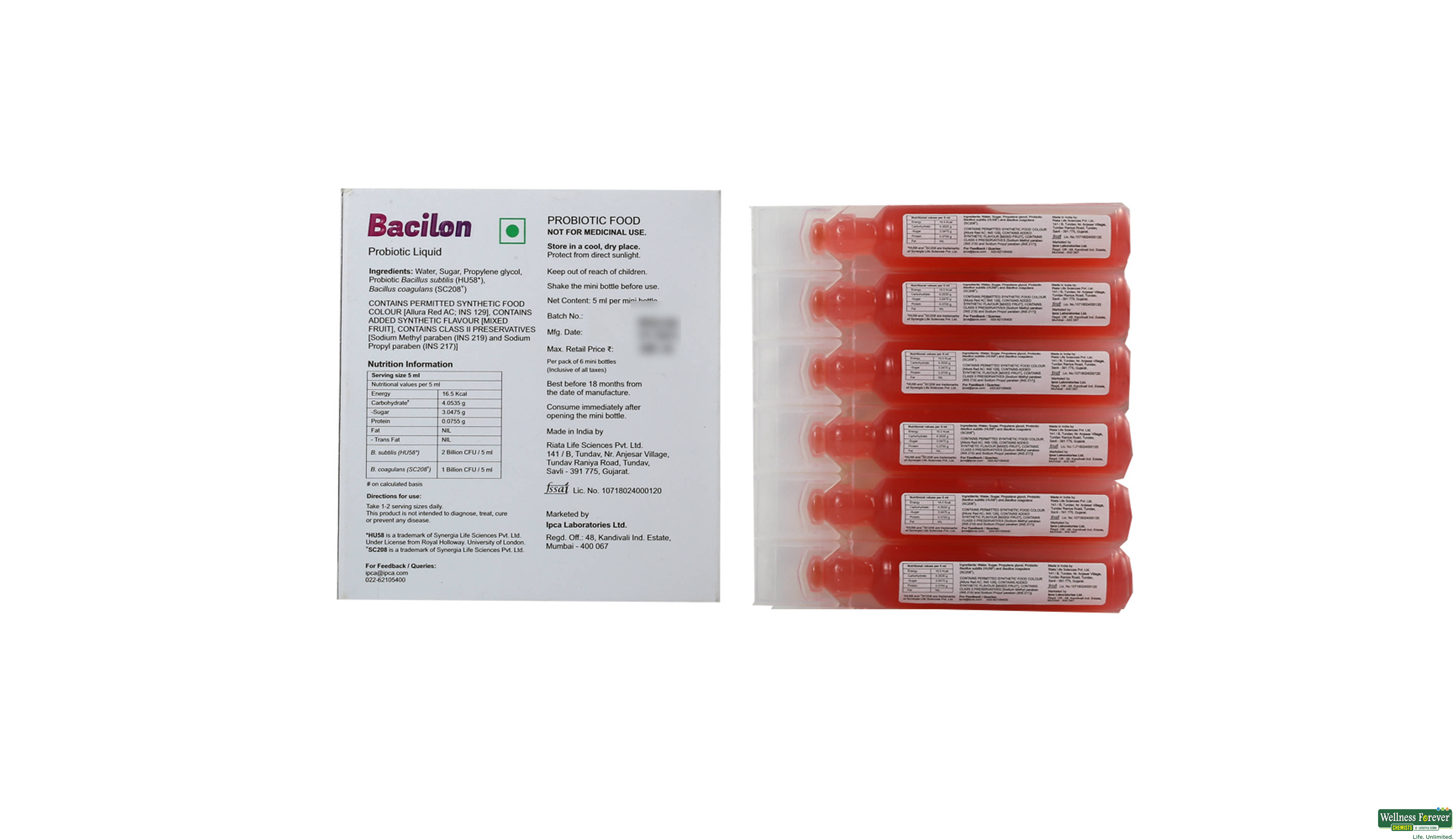 BACILON PROBIOTIC LIQ 6X5ML- 2, 6X5ML, 