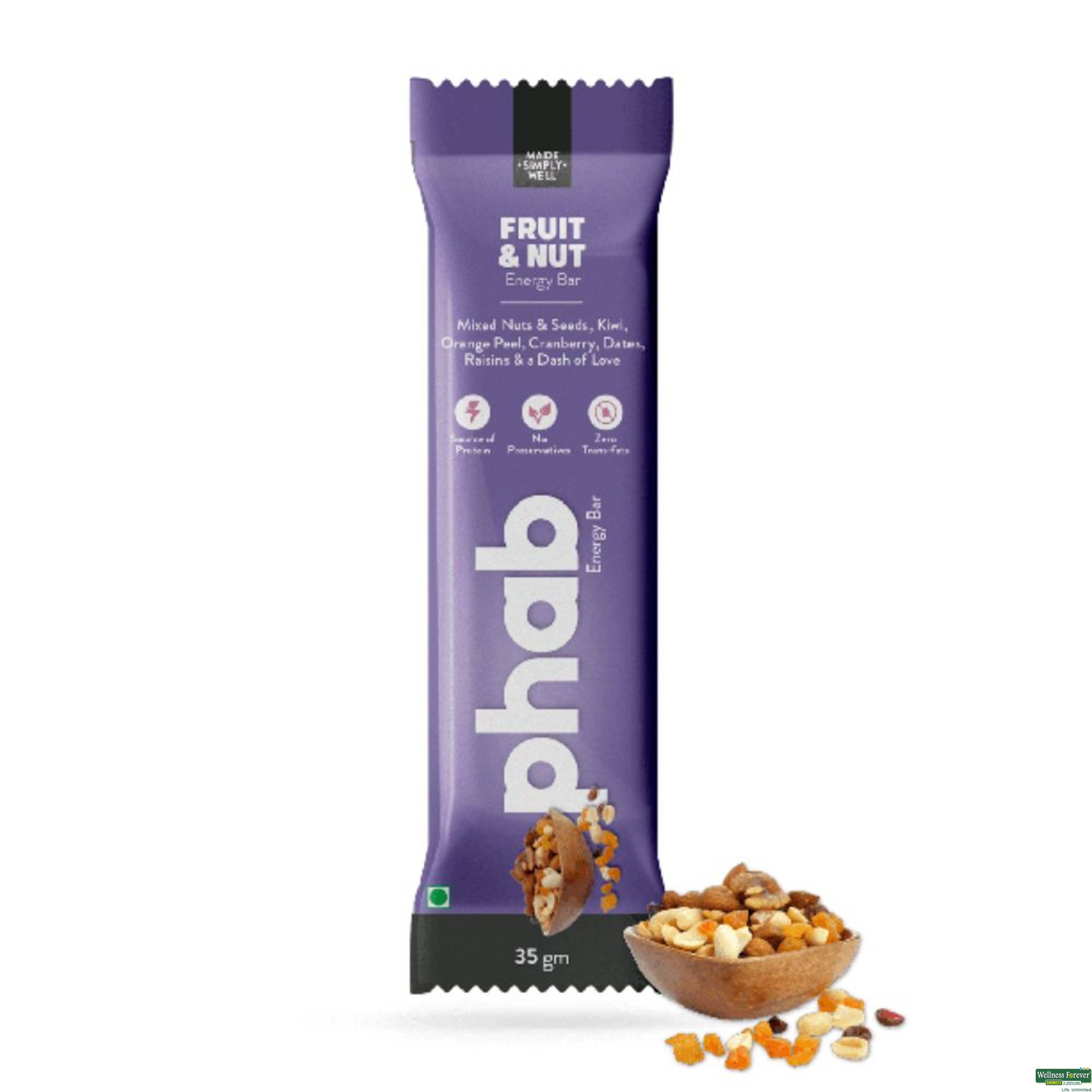 Phab Fruit & Nut Energy Bar 35g-image