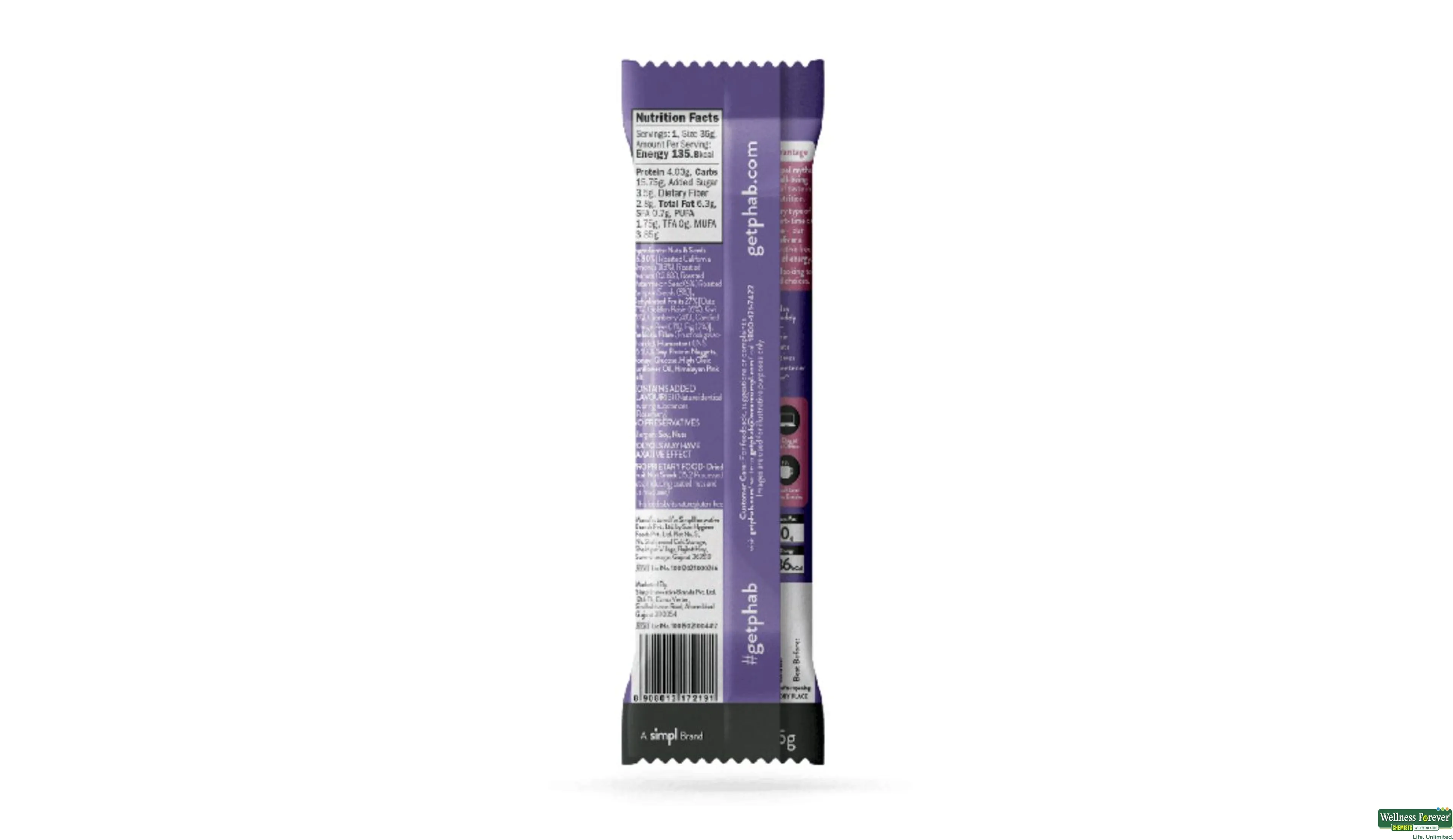 PHAB ENERGY BAR FRUIT & NUT 35GM- 2, 35GM, null