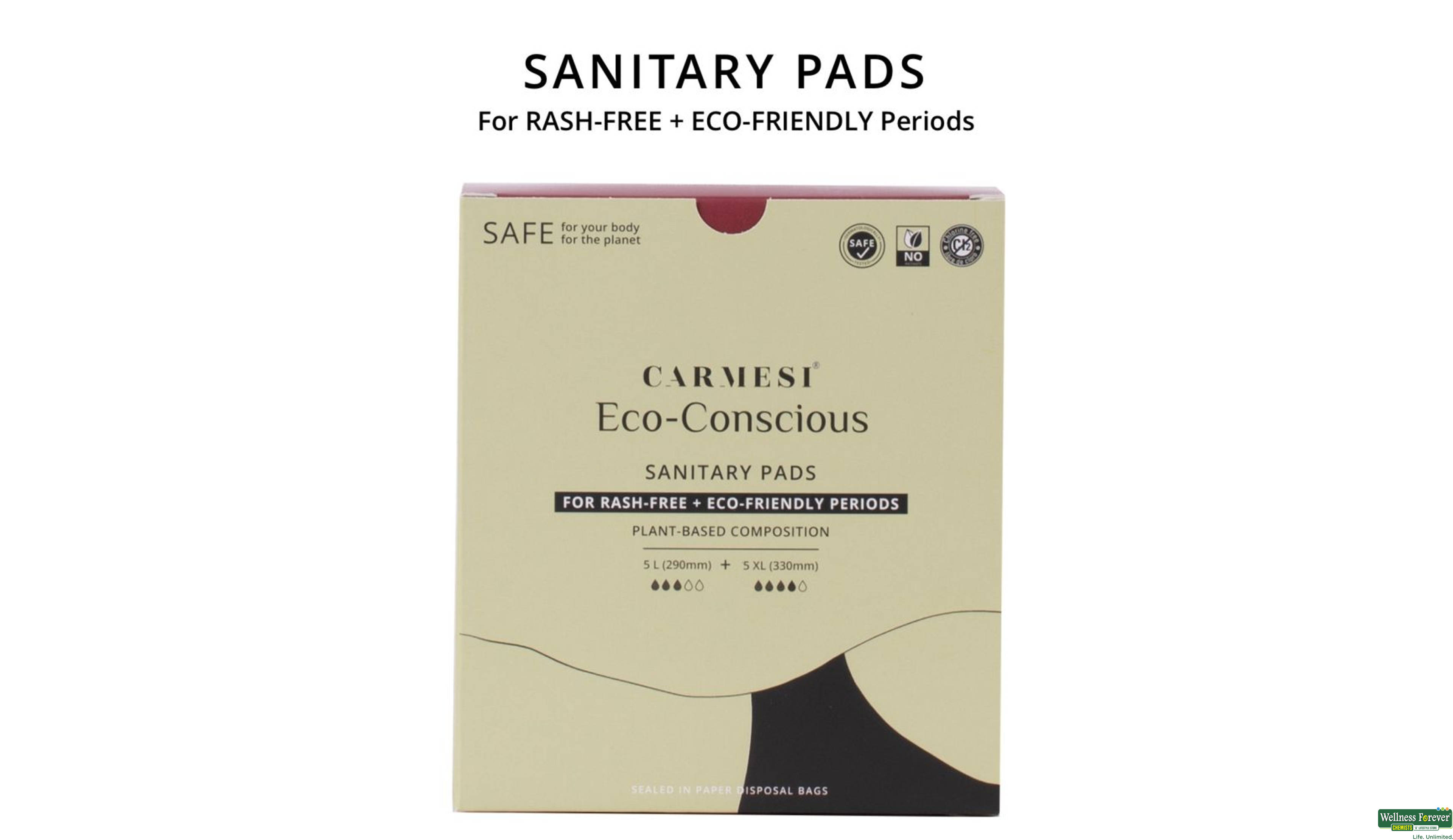 CARMESI SA/PADS ECO CONSCIOUS 5L+5XL 10PC- 1, 10PC, 