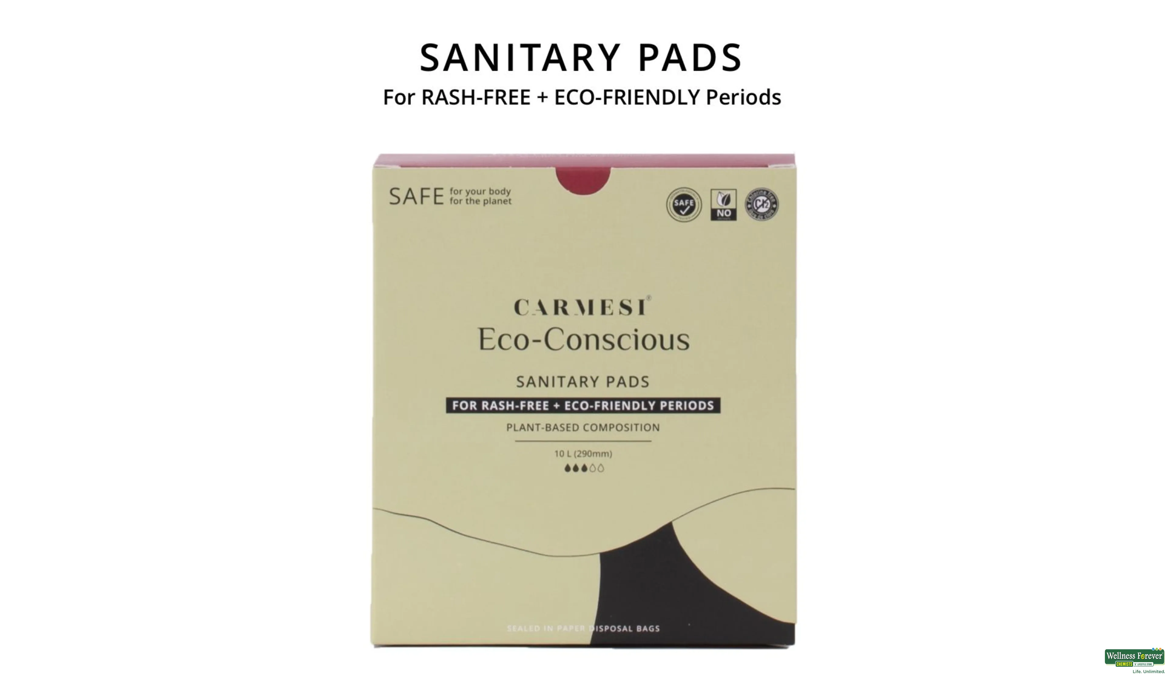Buy Pee Safe Biodegradable Sanitary Pads, Overnight, 10 pcs Online at Best  Prices