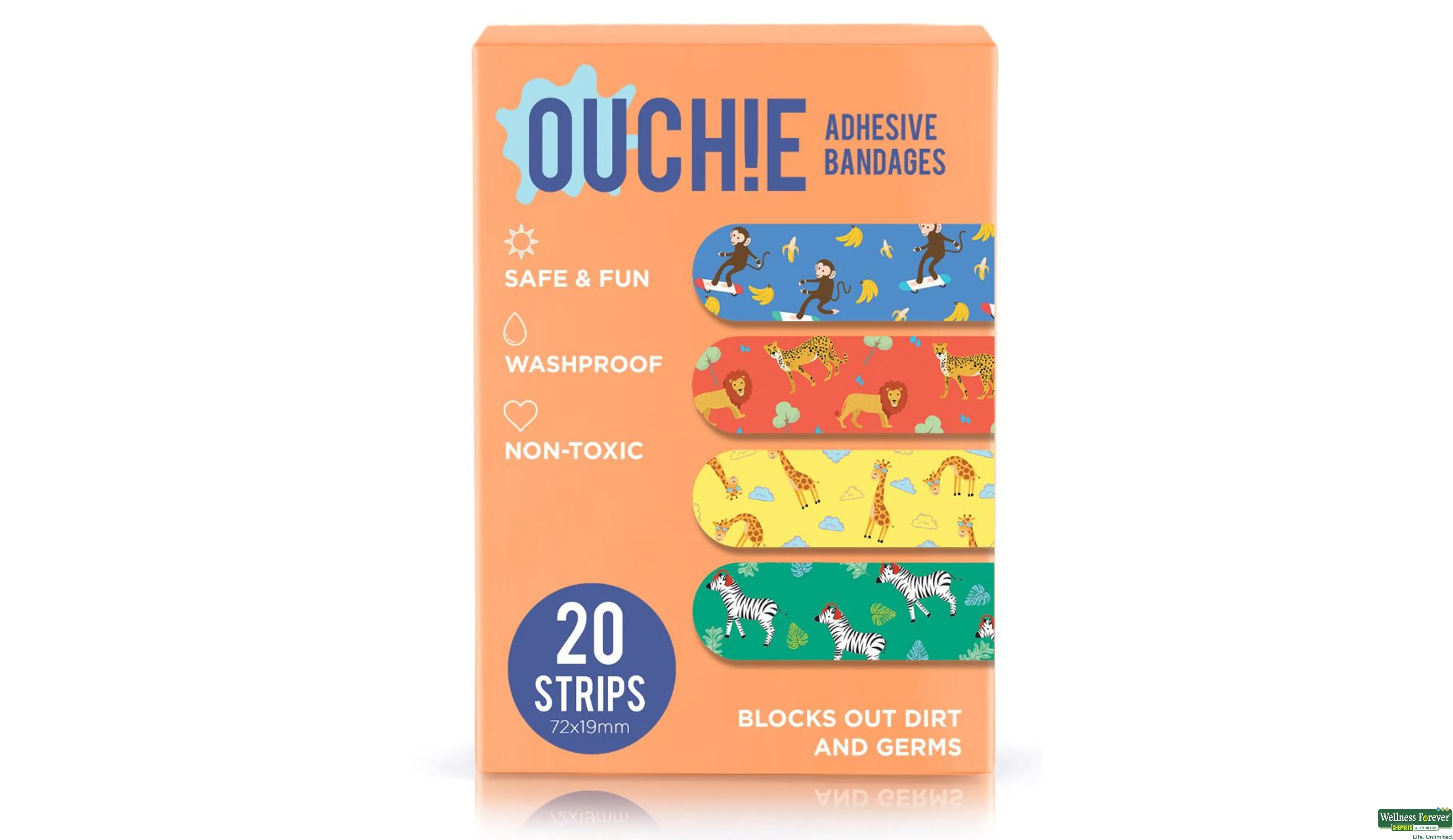 OUCHIE WASHPROOF ORANGE 20PC- 1, 20PC, null